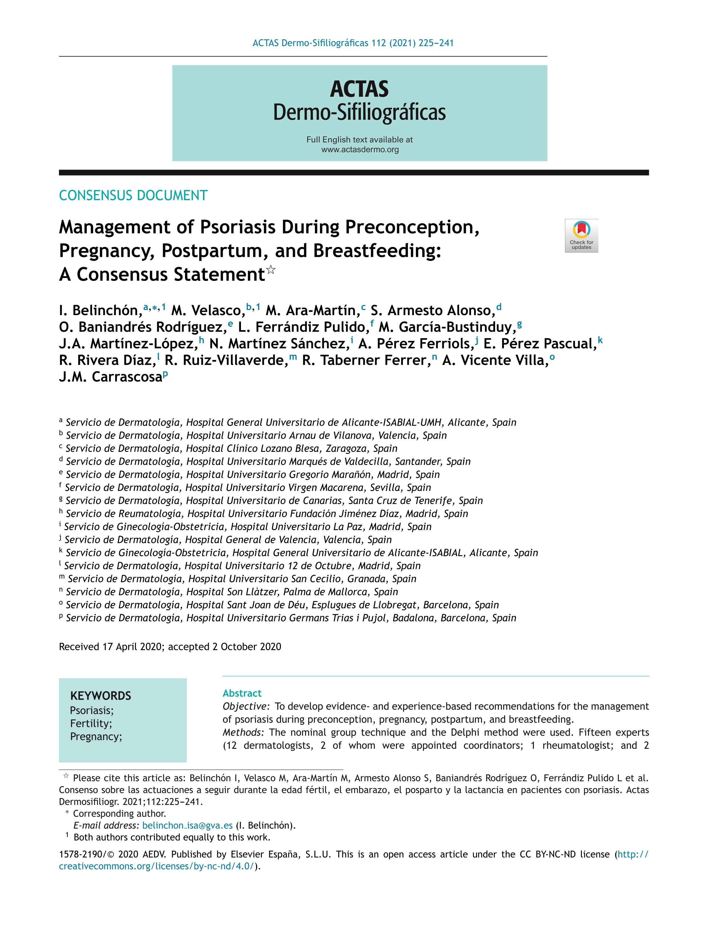 Management of Psoriasis During Preconception, Pregnancy, Postpartum, and Breastfeeding: A Consensus Statement