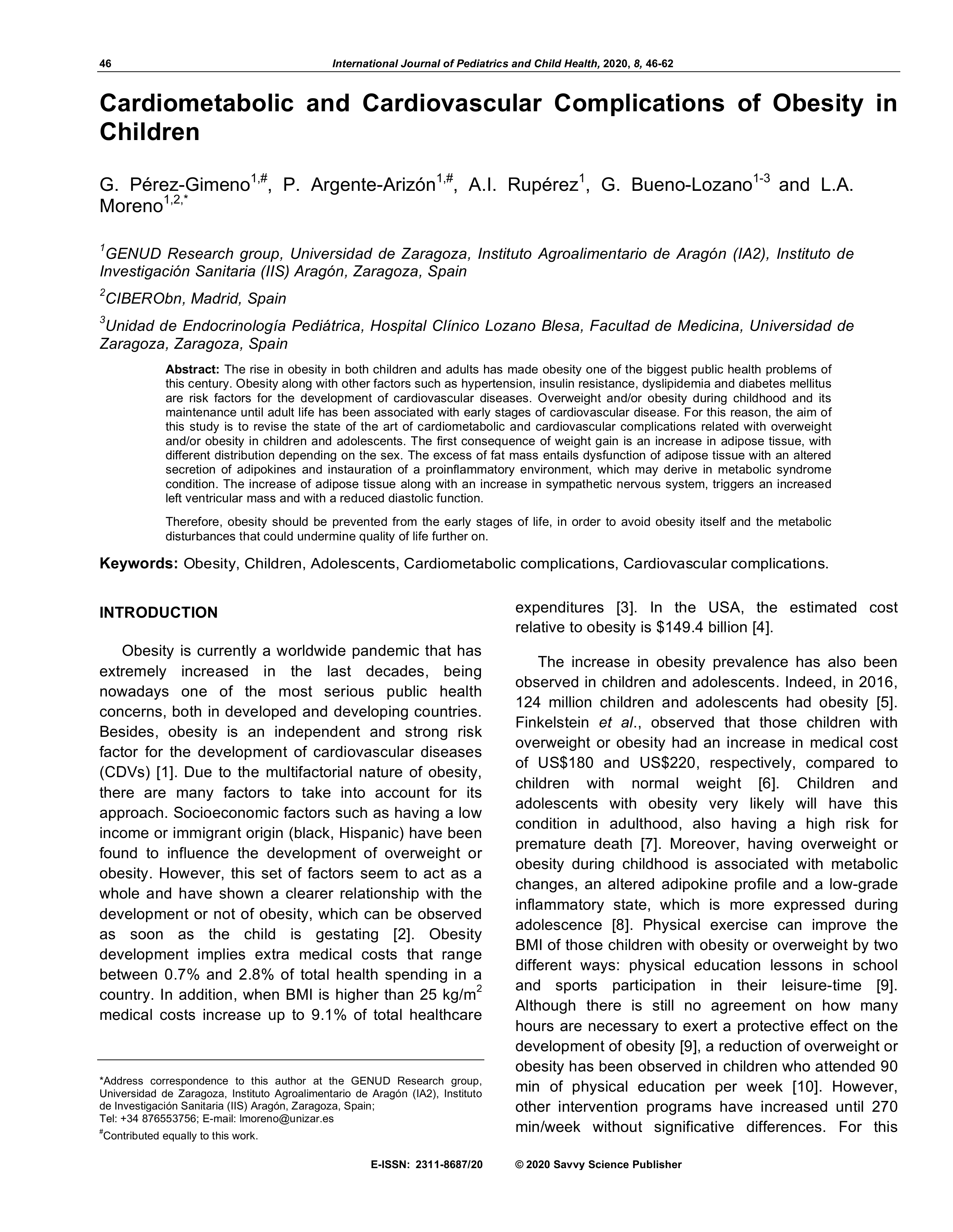 Cardiometabolic and Cardiovascular Complications of Obesity in Children