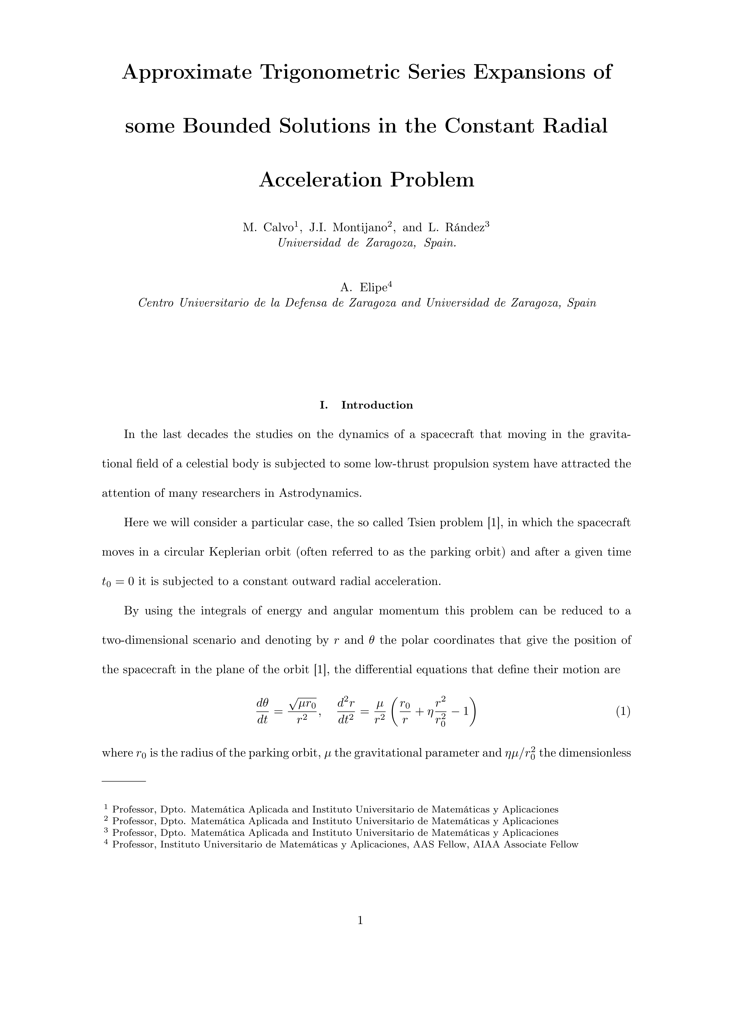 Approximate trigonometric series expansions of some bounded solutions in the Tsien problem