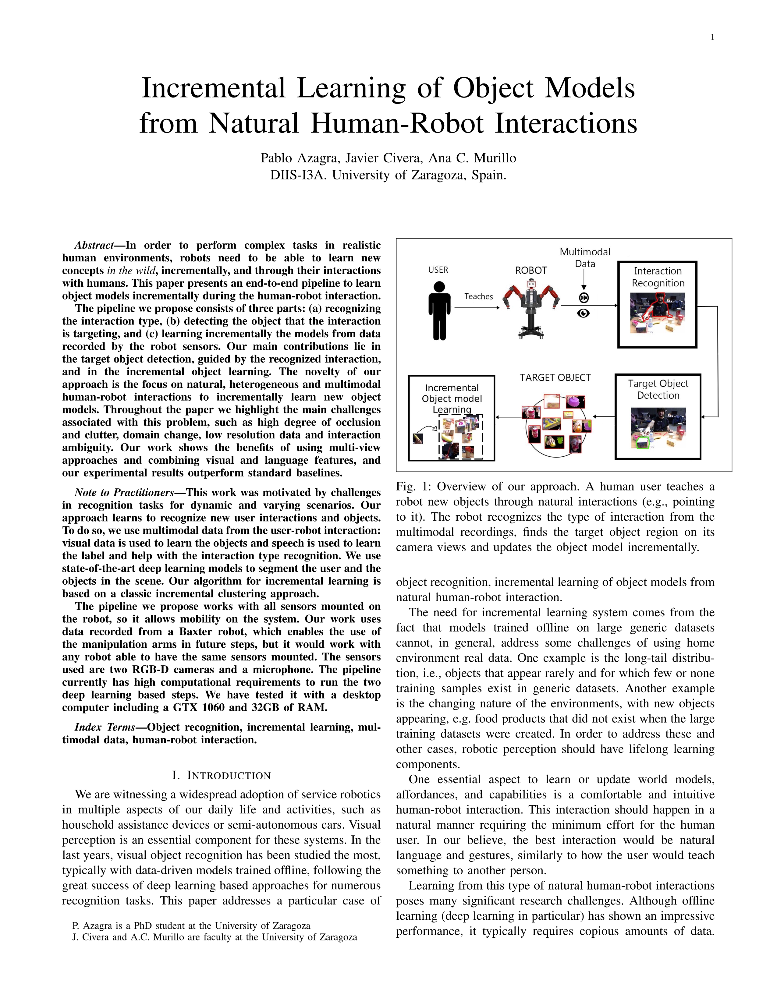 Incremental Learning of Object Models From Natural Human-Robot Interactions