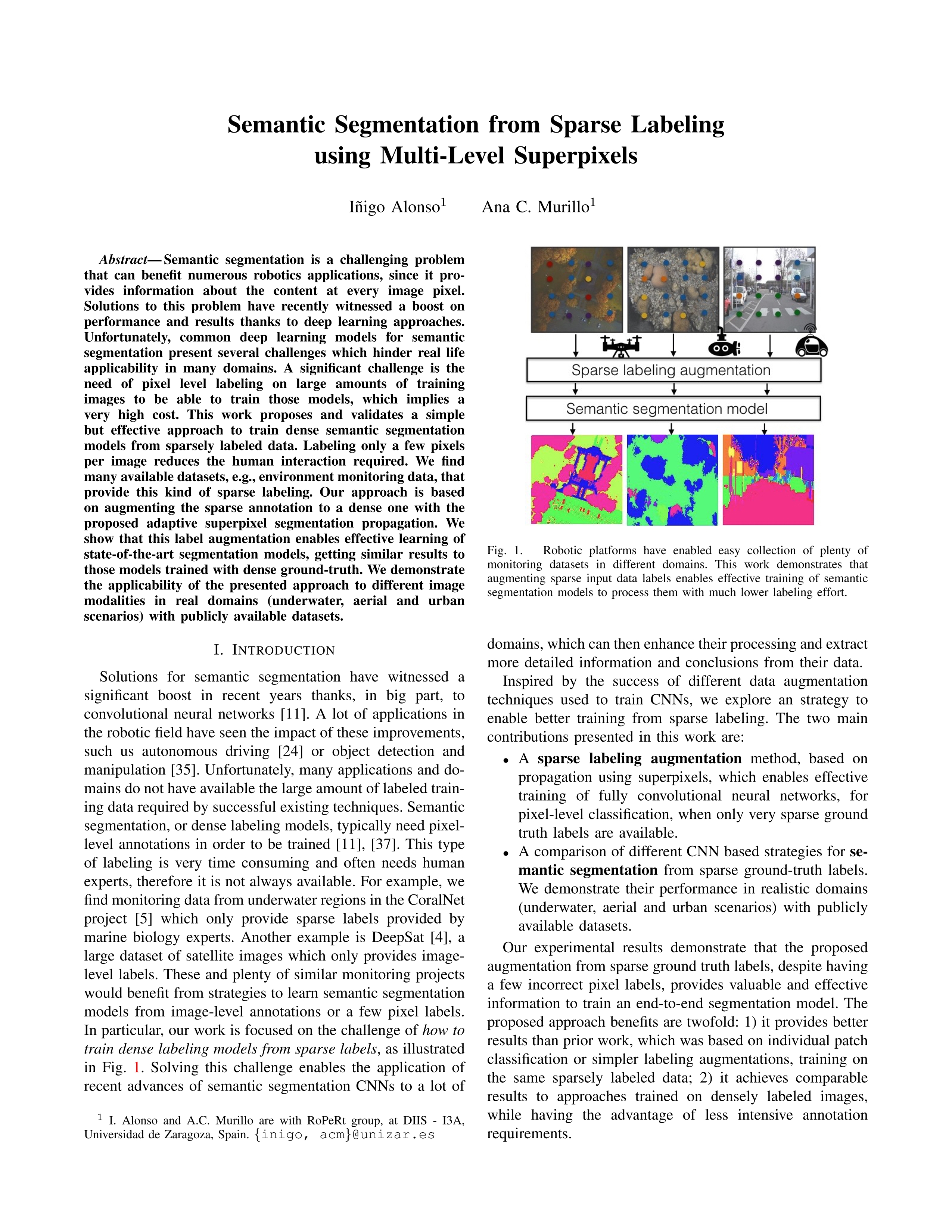 Semantic Segmentation from Sparse Labeling Using Multi-Level Superpixels