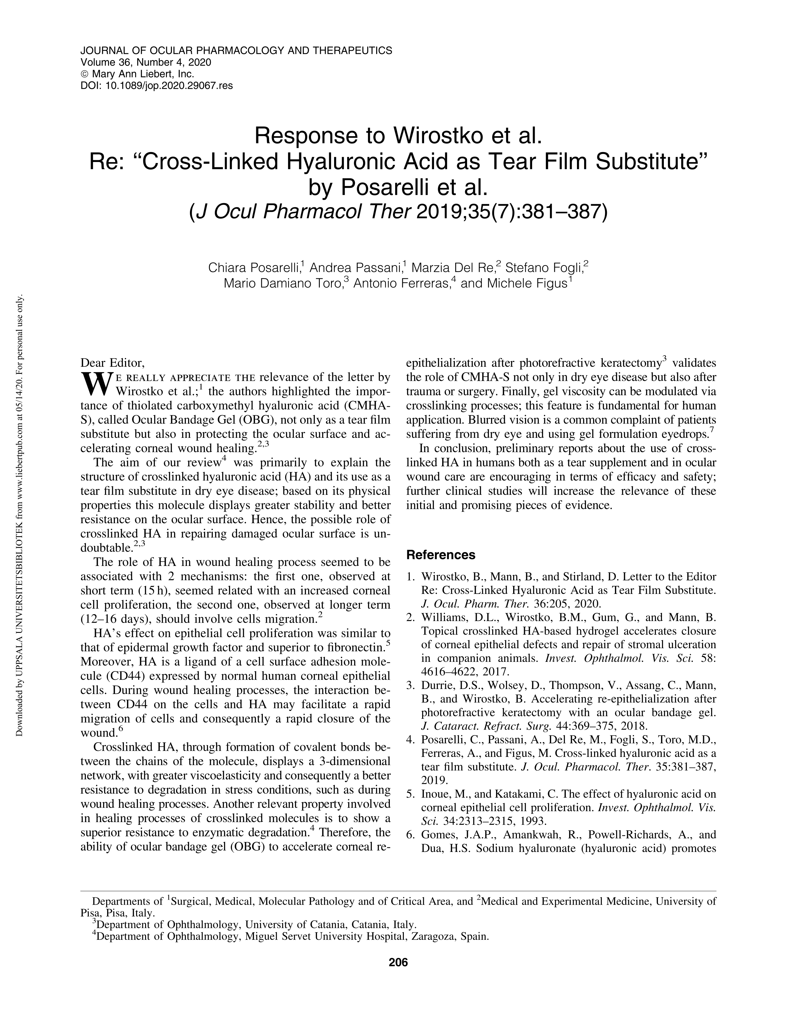 Response to Wirostko et al. Re: 