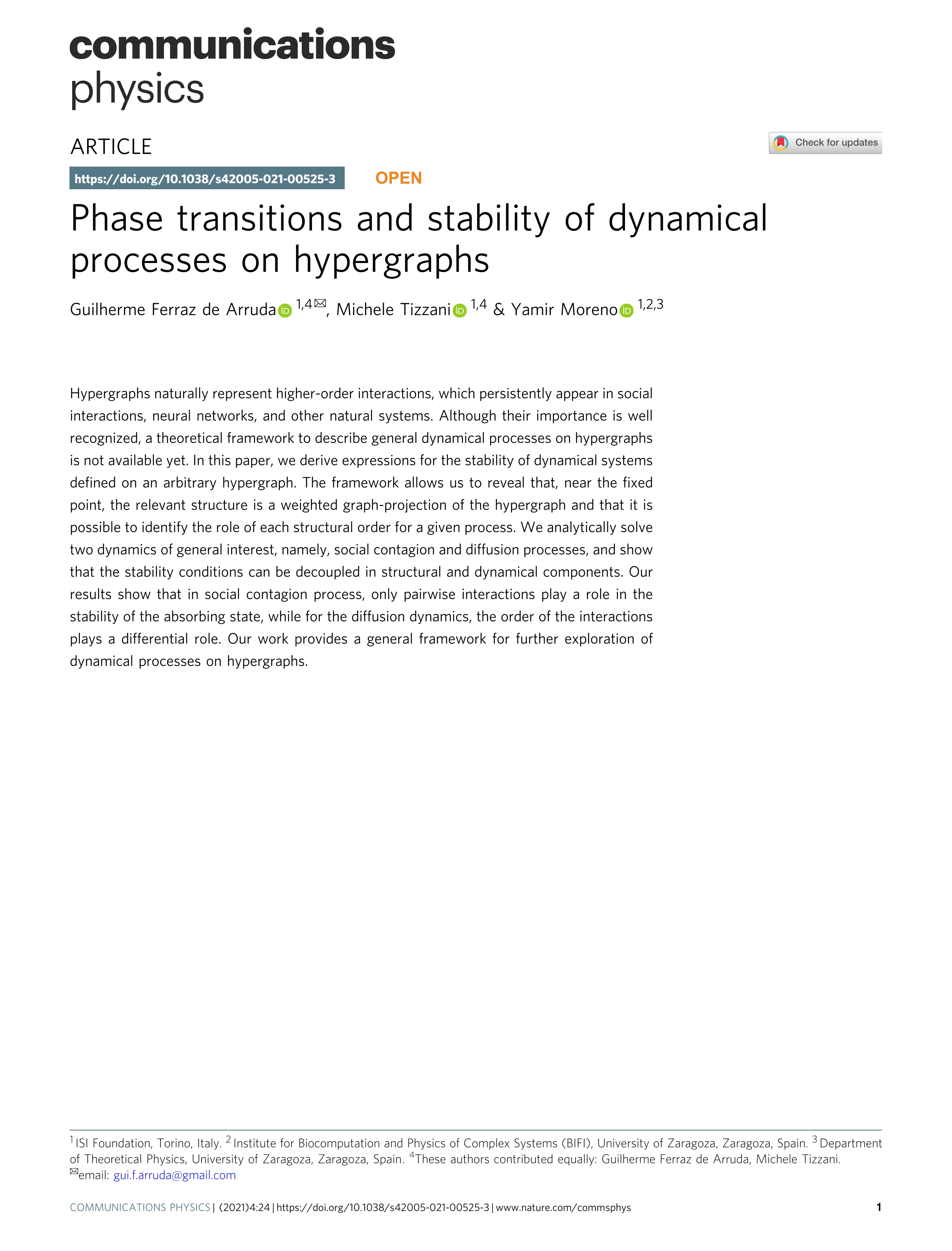Phase transitions and stability of dynamical processes on hypergraphs