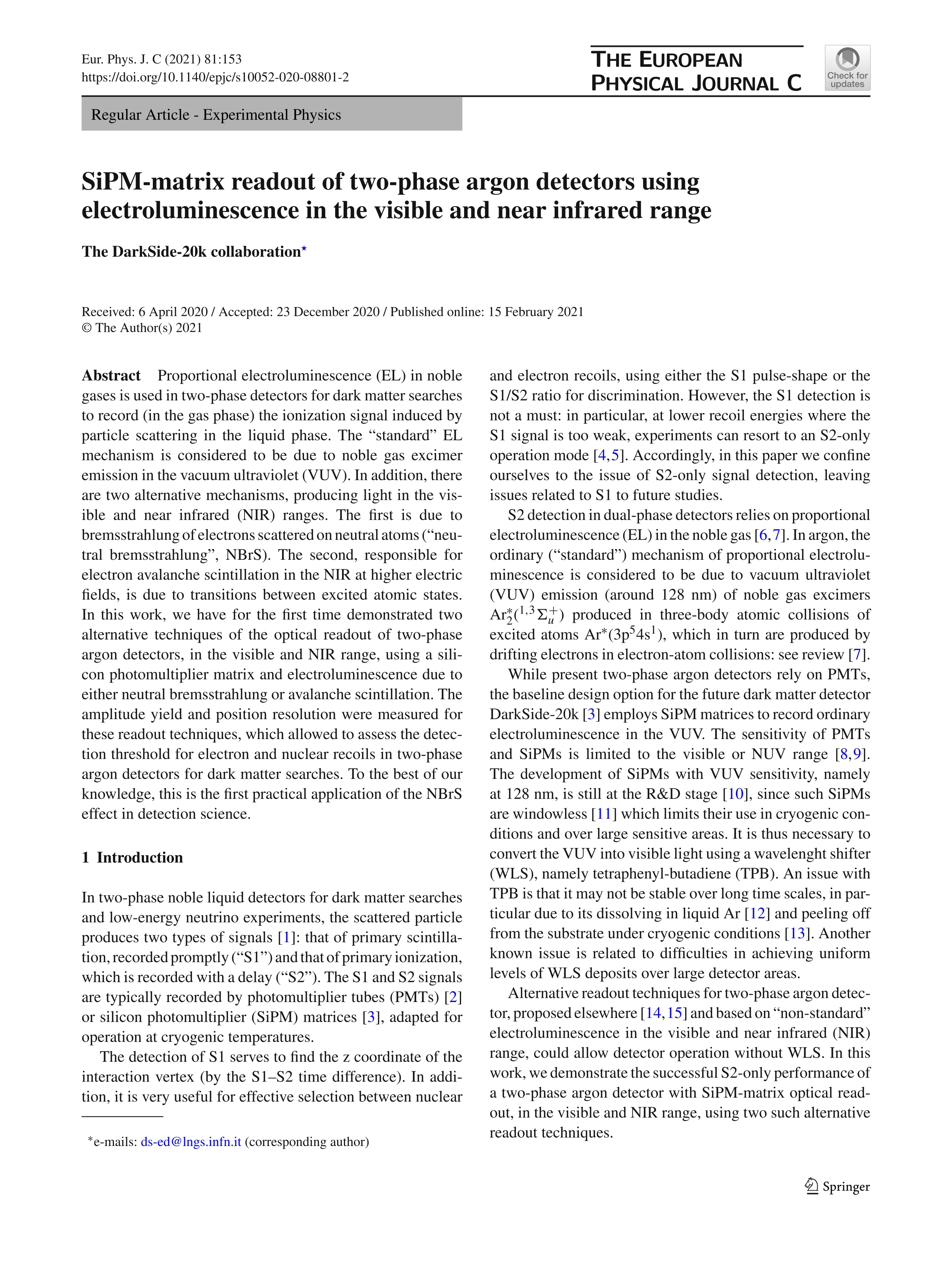SiPM-matrix readout of two-phase argon detectors using electroluminescence in the visible and near infrared range
