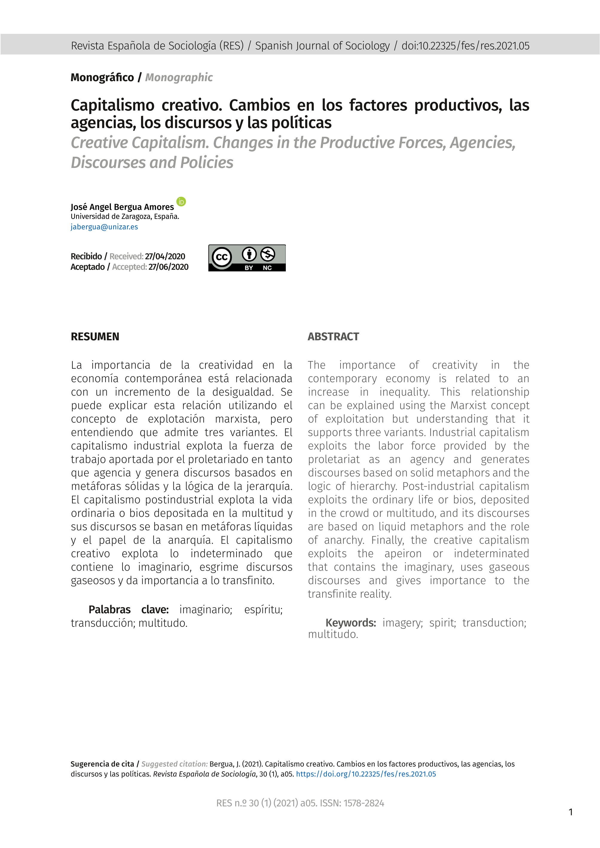 Creative Capitalism. Changes in the Productive Forces, Agencies, Discourses and Policies