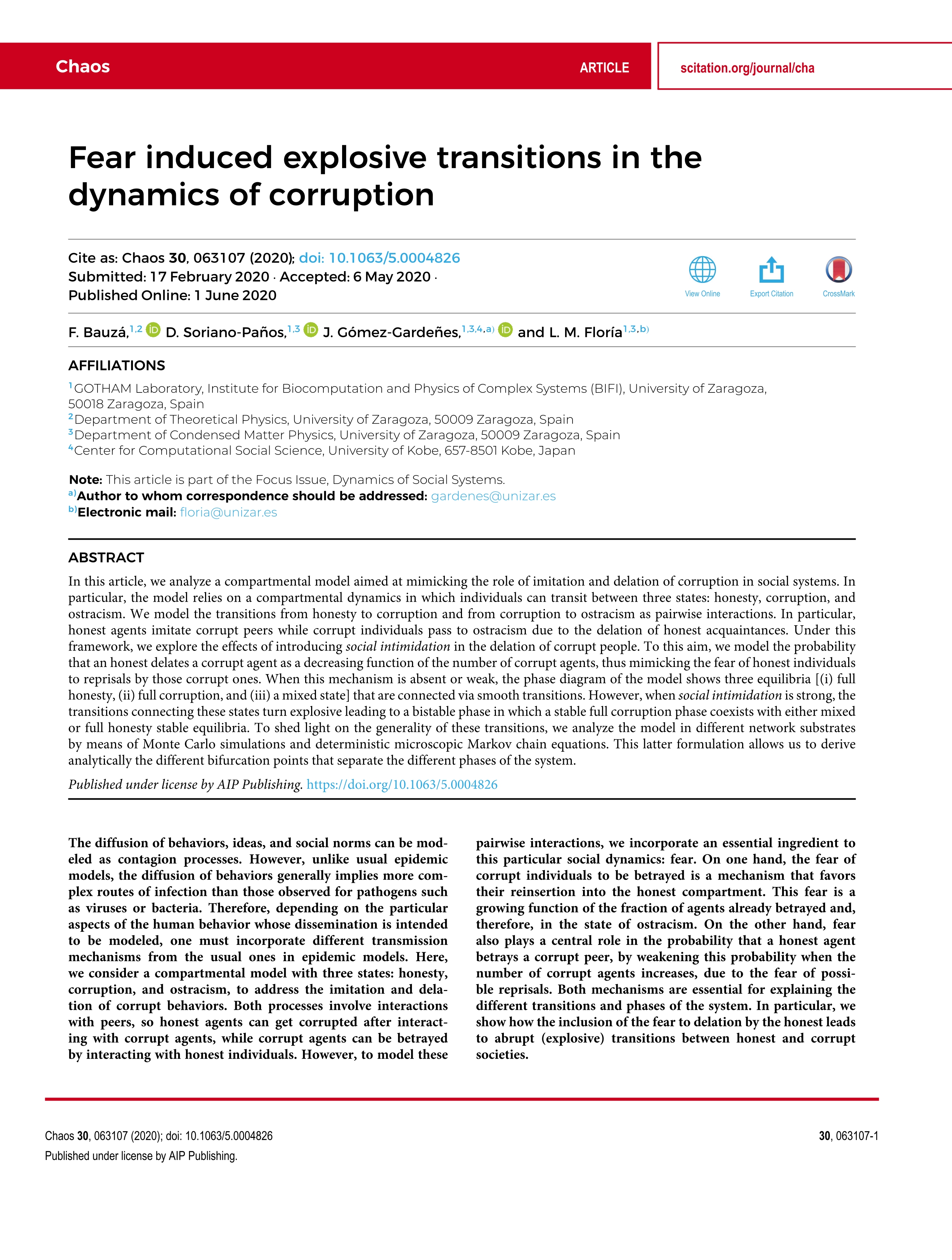 Fear induced explosive transitions in the dynamics of corruption