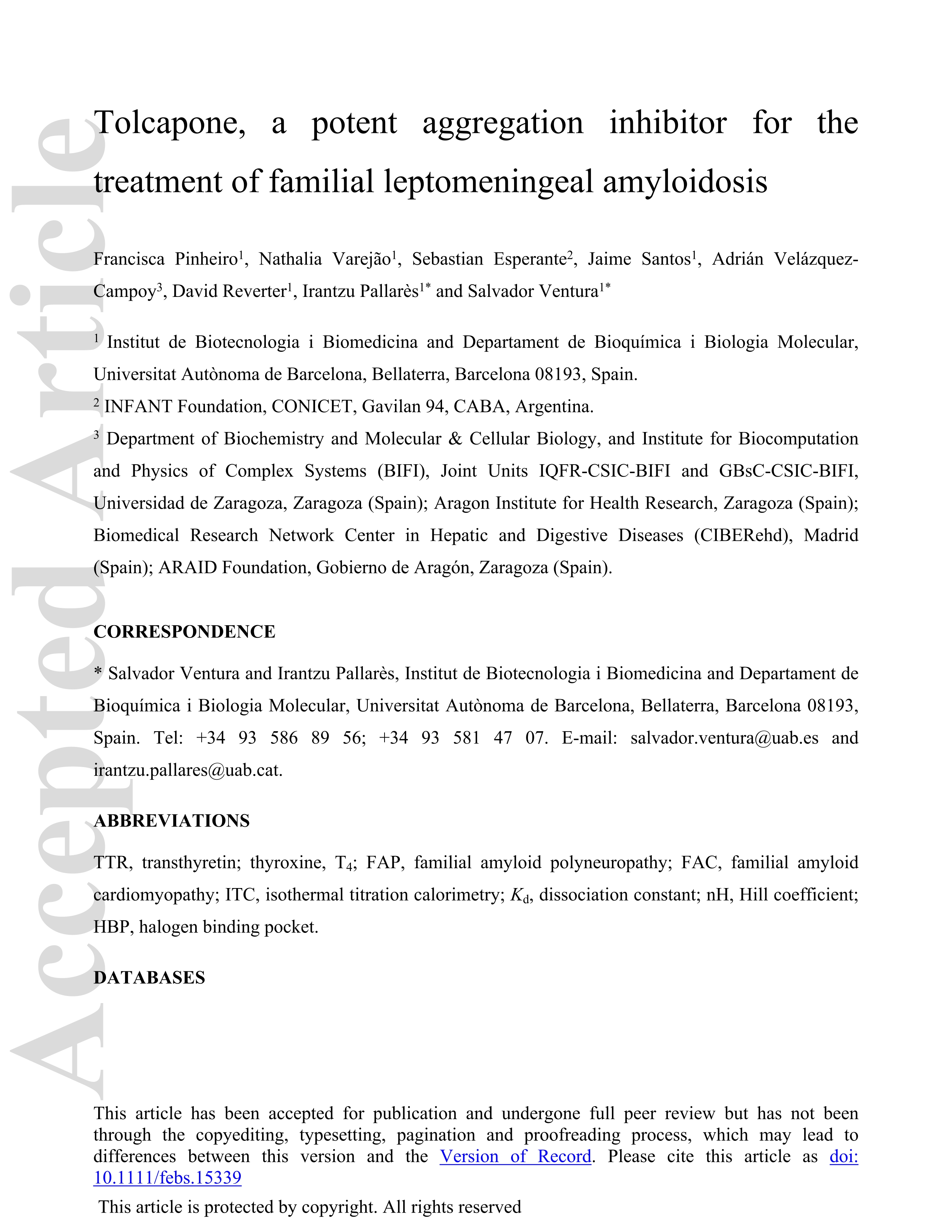 Tolcapone, a potent aggregation inhibitor for the treatment of familial leptomeningeal amyloidosis