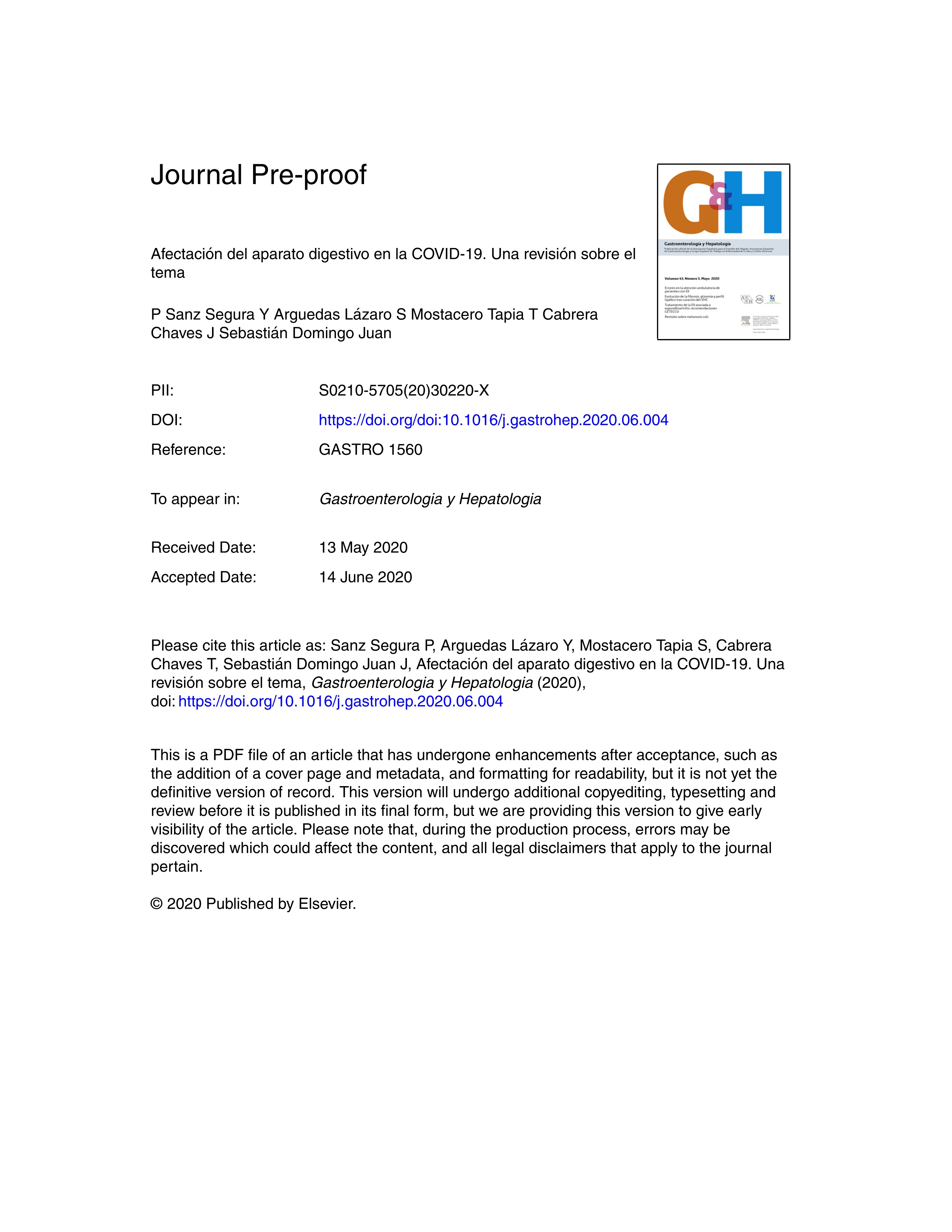 Afectación del aparato digestivo en la COVID-19. Una revisión sobre el tema