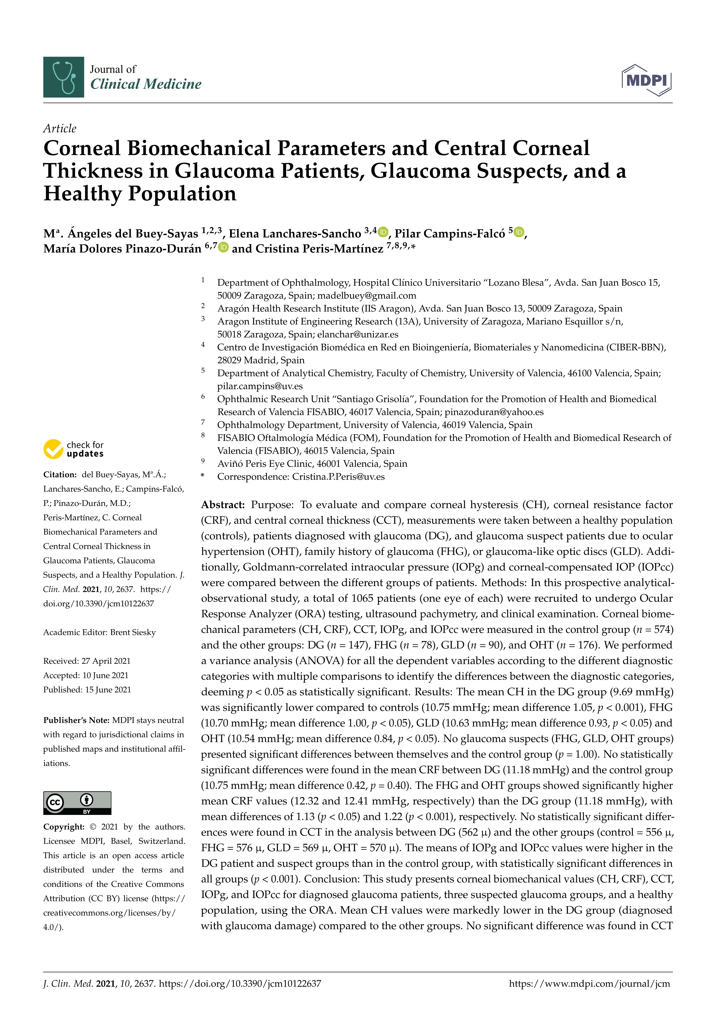 Corneal biomechanical parameters and central corneal thickness in glaucoma patients, glaucoma suspects, and a healthy population