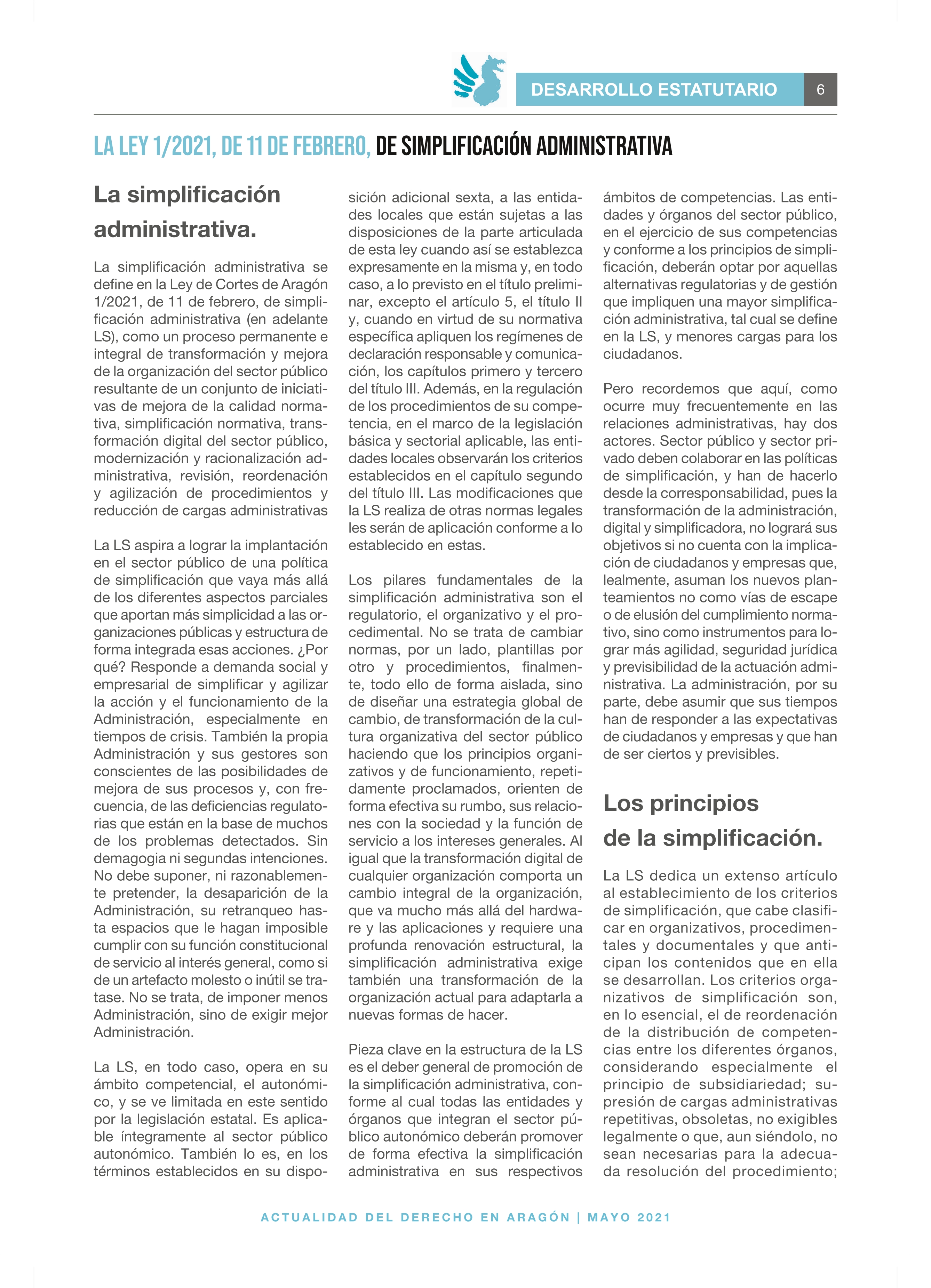 La Ley 1/2021, de 11 de febrero, de simplificación administrativa