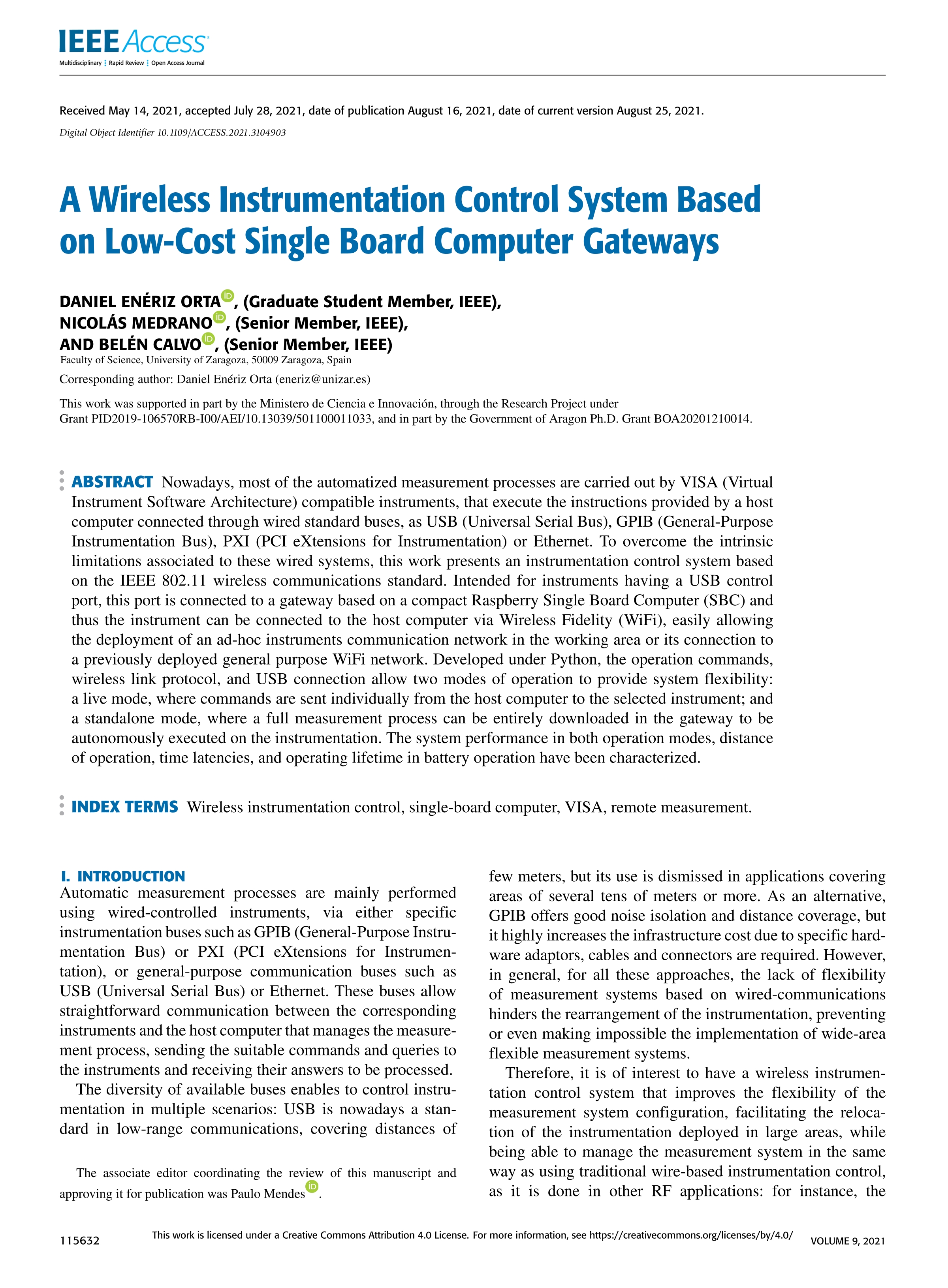 A wireless instrumentation control system based on low-cost single board computer gateways