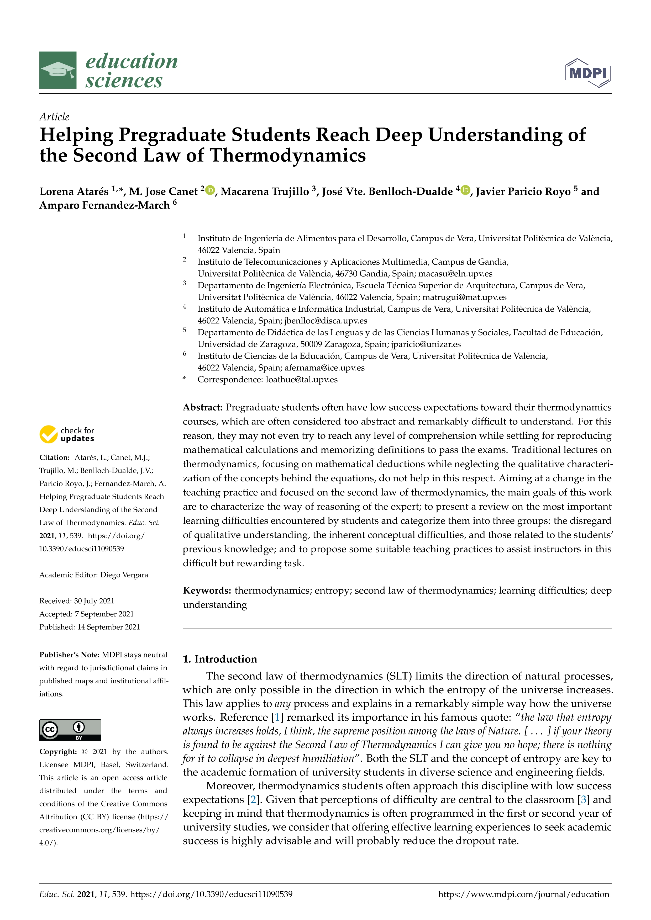 Helping pregraduate students reach deep understanding of the second law of thermodynamics
