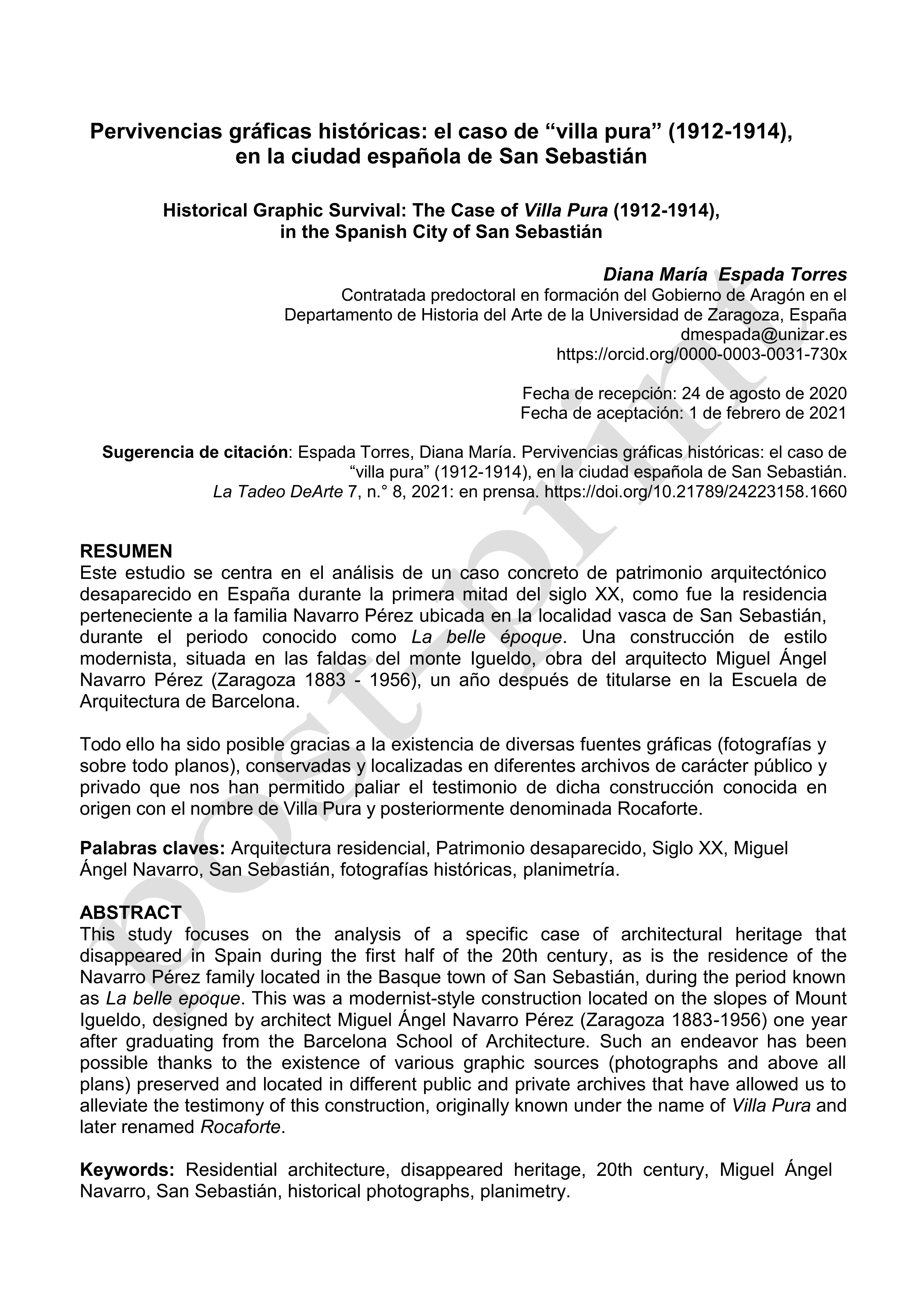 Pervivencias gráficas históricas: el caso de “villa pura” (1912-1914), en la ciudad española de San Sebastián