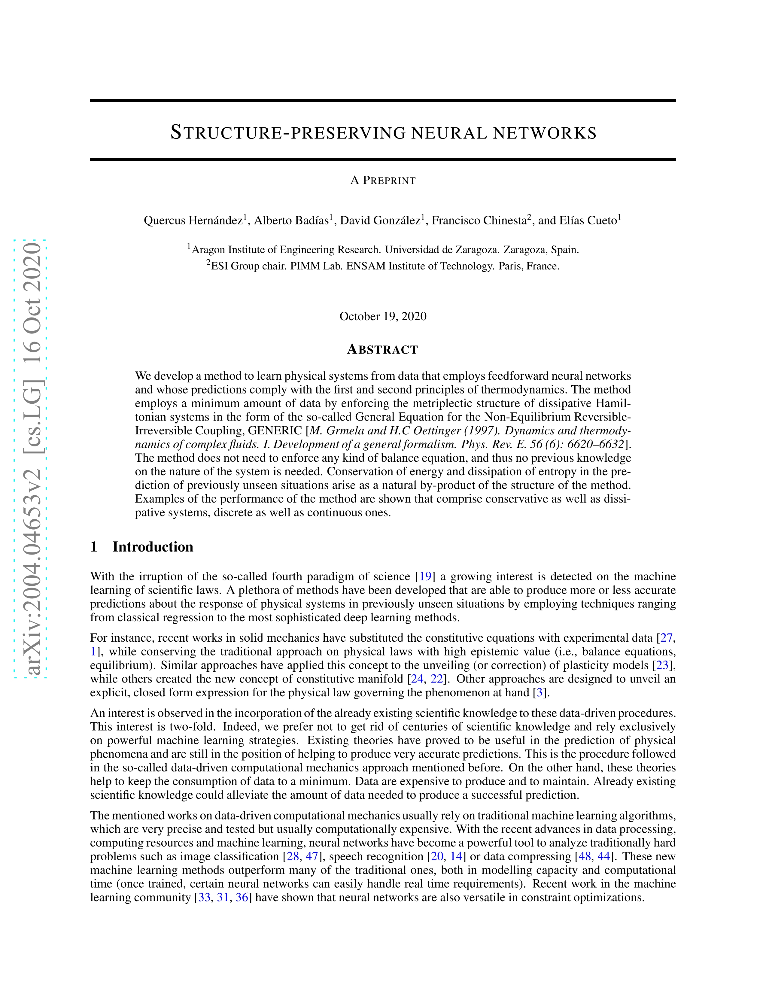 Structure-preserving neural networks