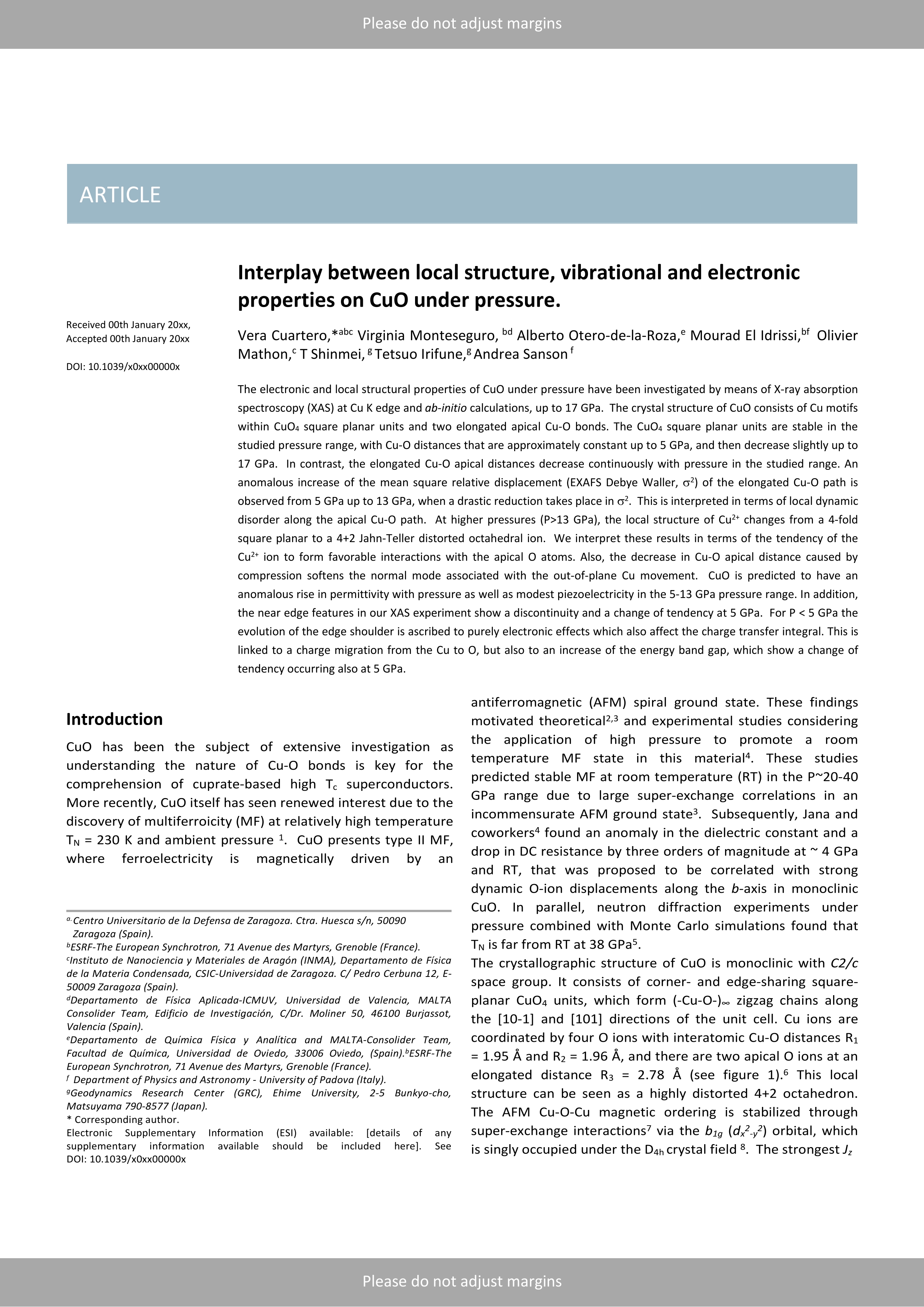 Interplay between local structure, vibrational and electronic properties on CuO under pressure