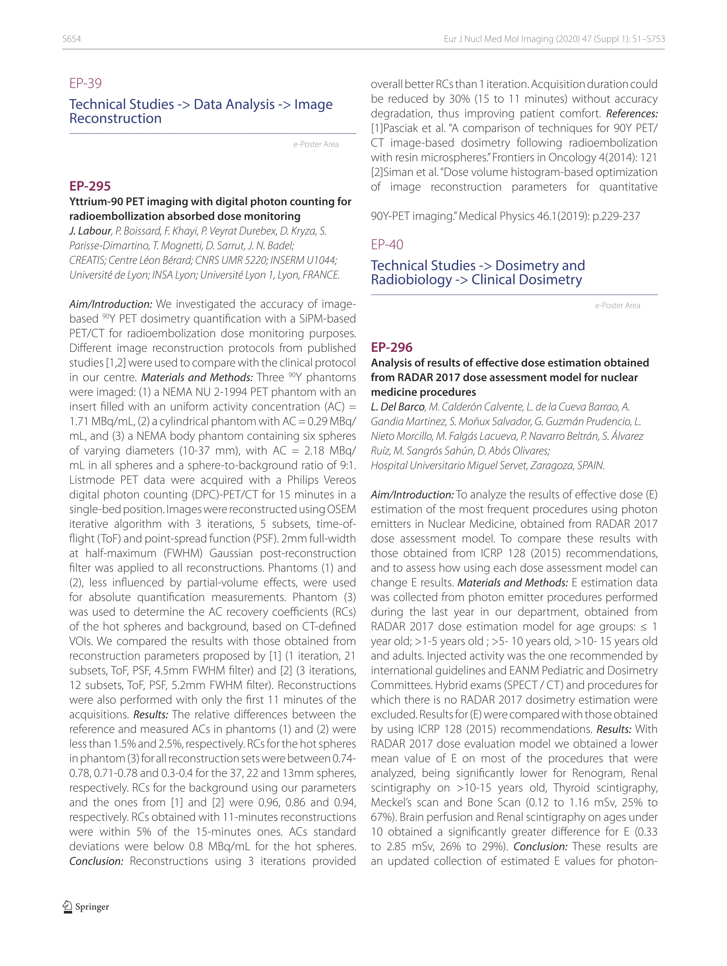 Analysis of results of effective dose estimation obtained from RADAR 2017 dose assessment model for nuclear medicine procedures