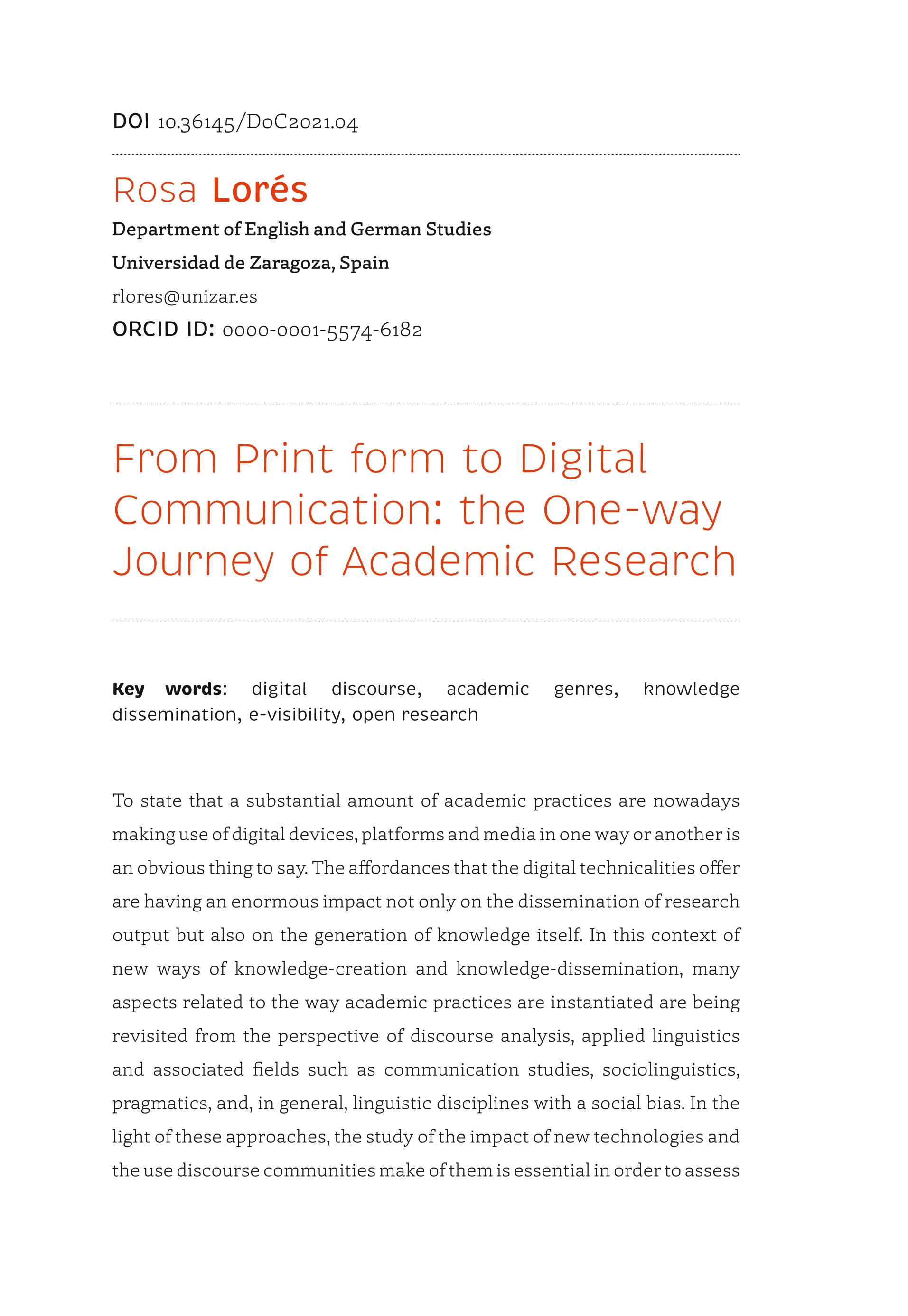 From print to digital communication: the one-way journey of academic research