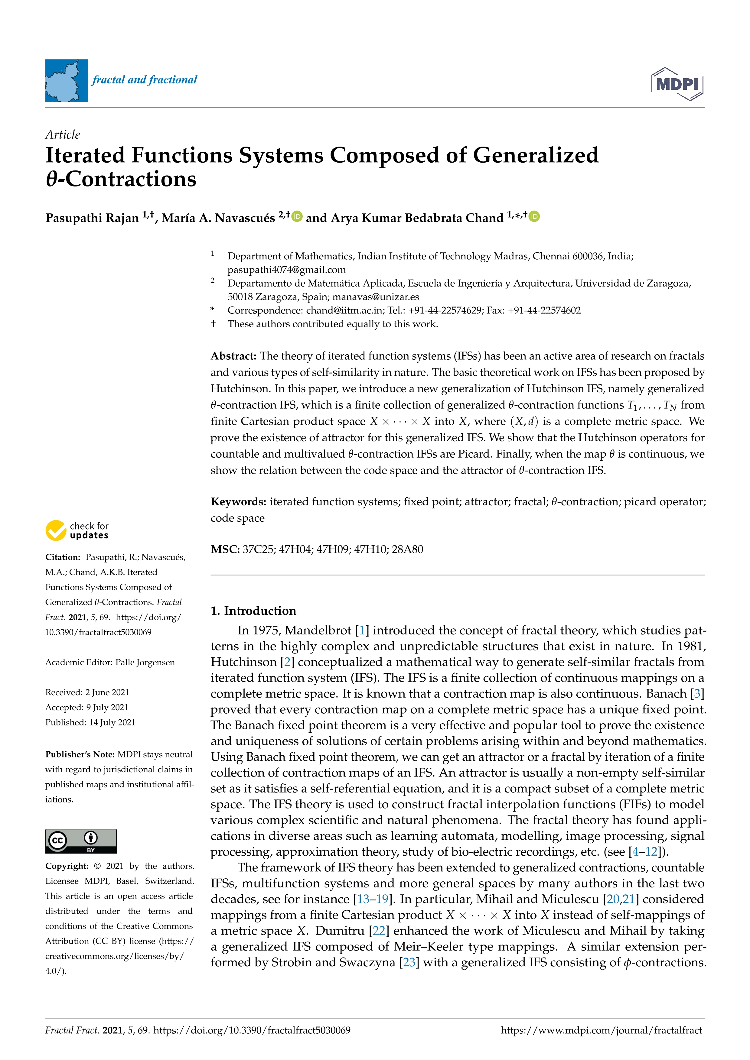 Iterated Function Systems composed of generalized theta-contractions