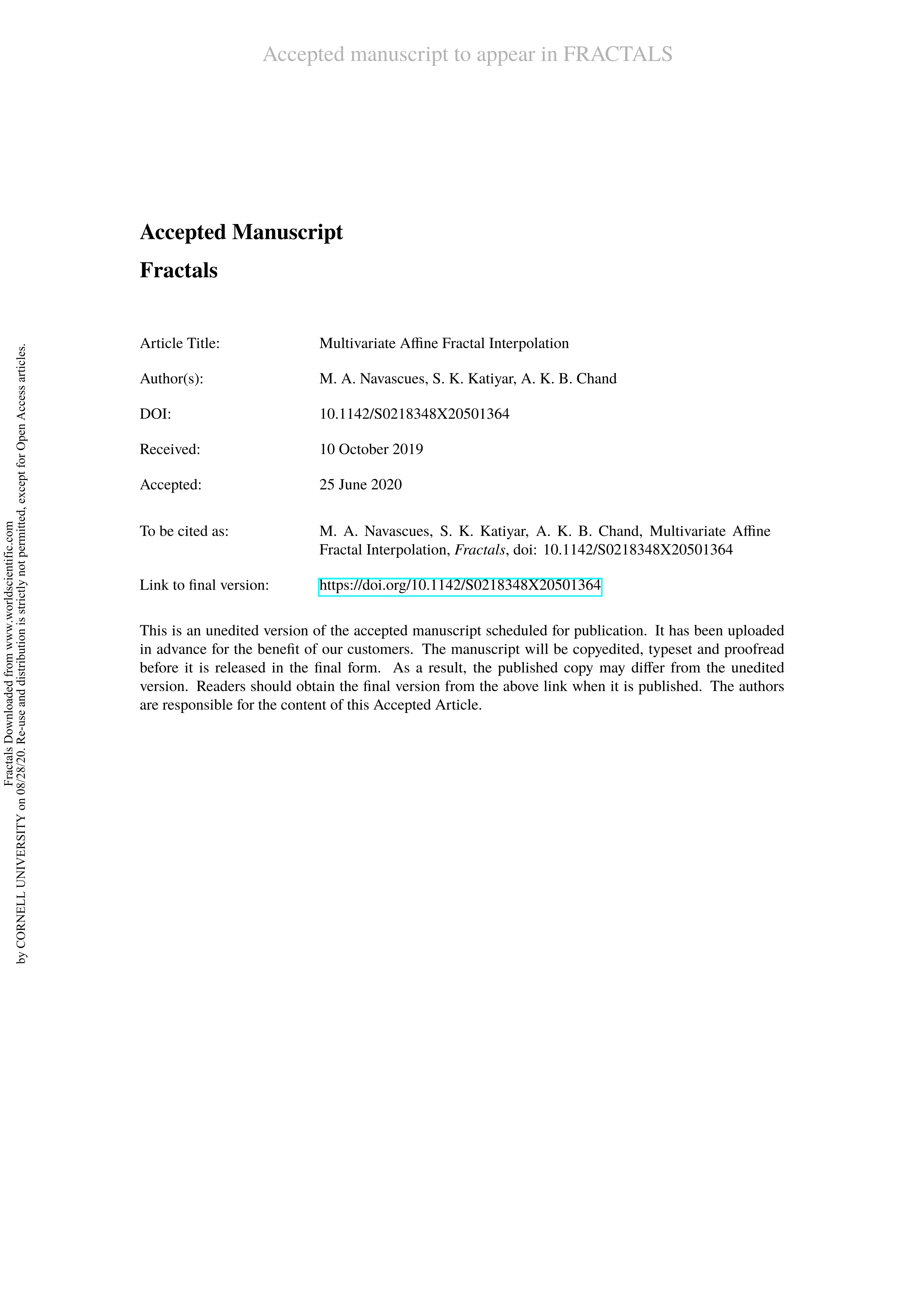 Multivariate Affine Fractal Interpolation