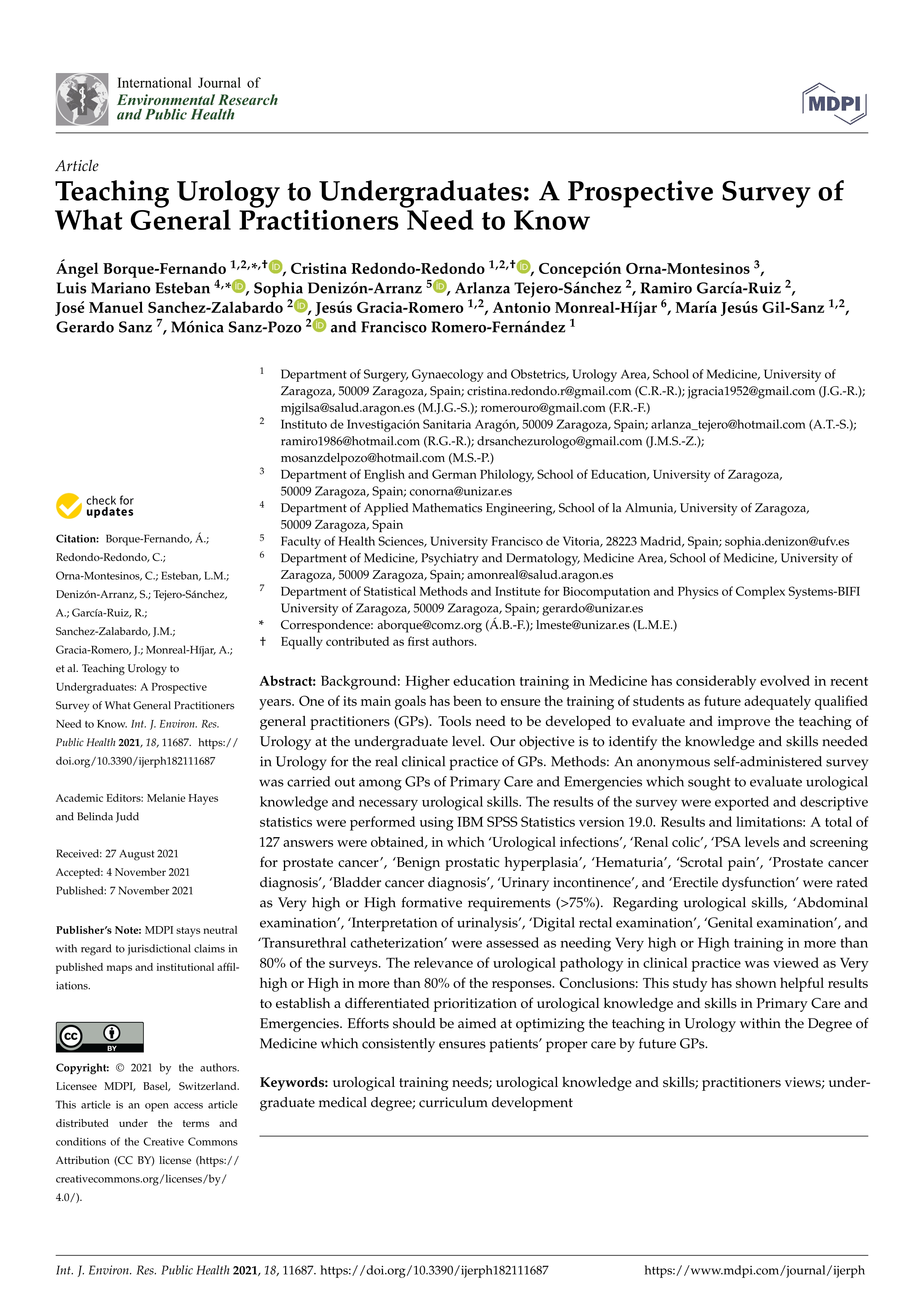 Teaching Urology to Undergraduates: A Prospective Survey of What General Practitioners Need to Know