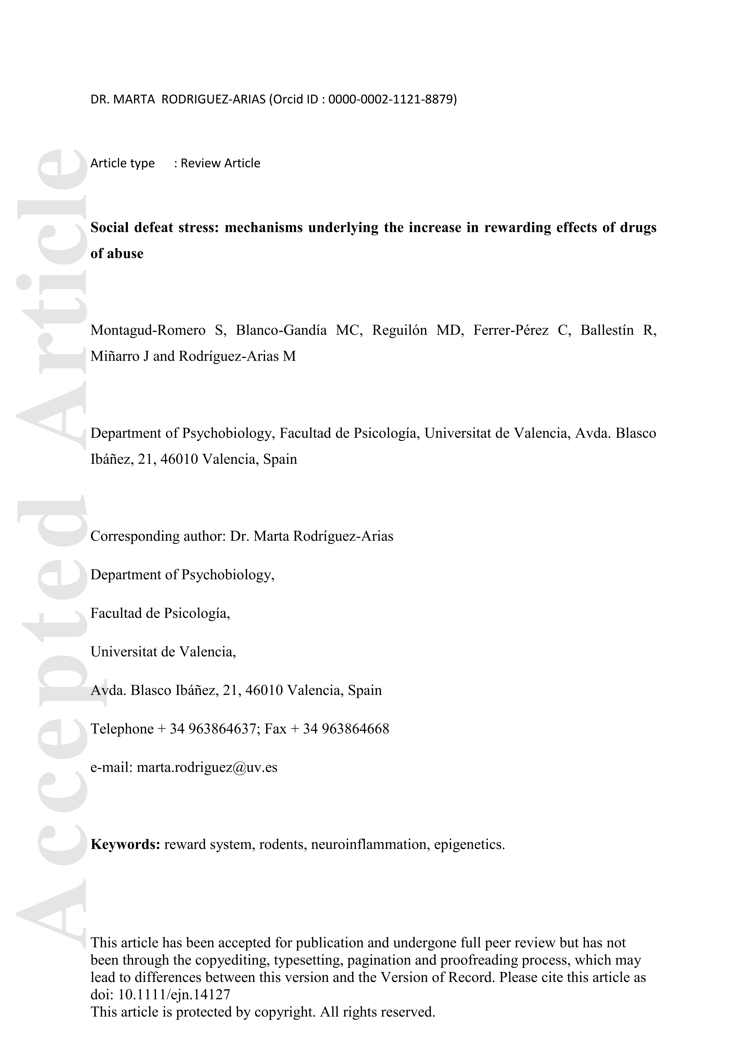 Social defeat stress: mechanisms underlying the increase in rewarding effects of drugs of abuse