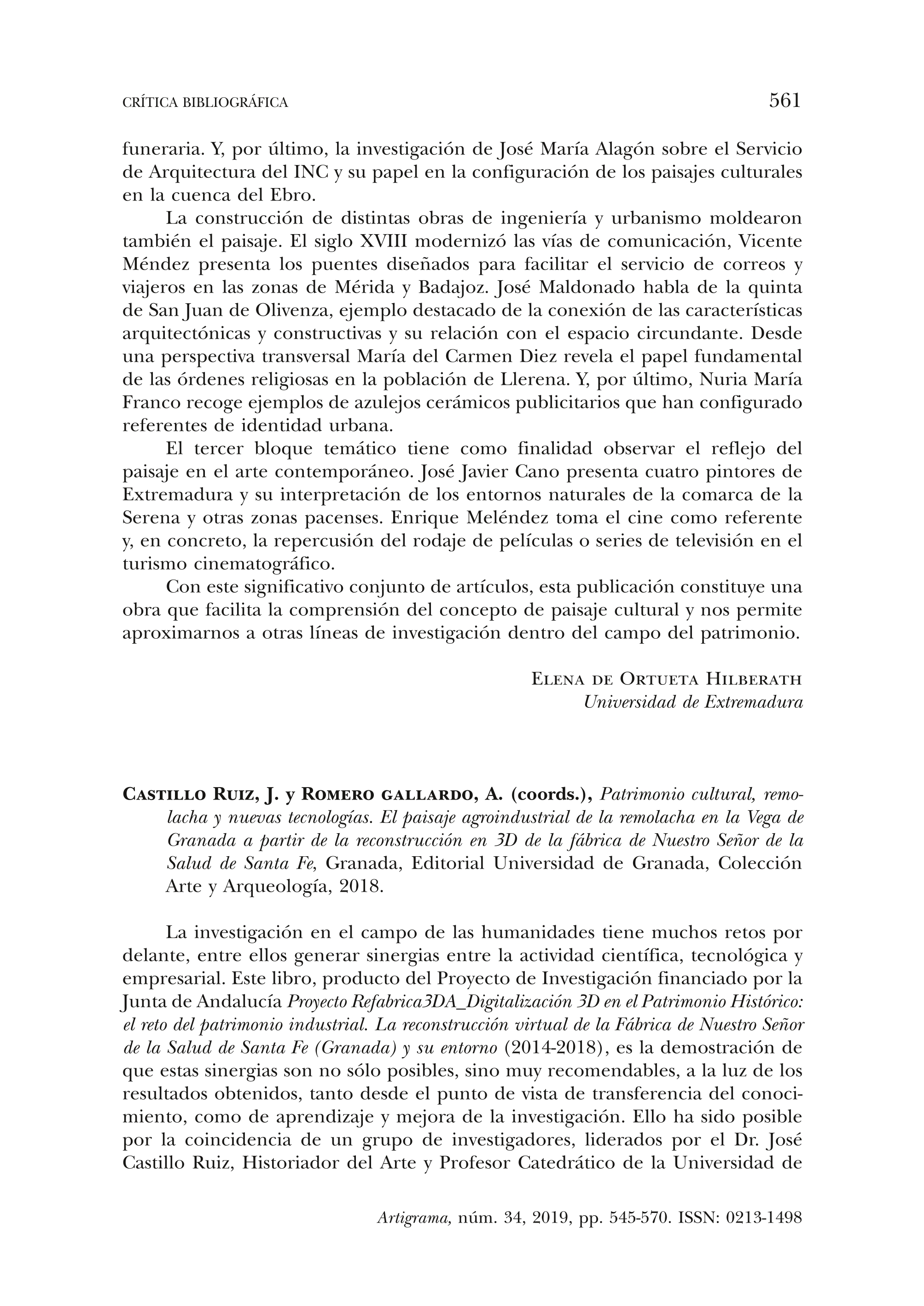 Castillo Ruiz, J. y Romero Gallardo, A. (coords.), Patrimonio cultural, remolacha y nuevas tecnologías. El paisaje agroindustrial de la remolacha en la Vega de Granada a partir de la reconstrucción en 3D de la fábrica de Nuestro Señor de la Salud de Santa Fe