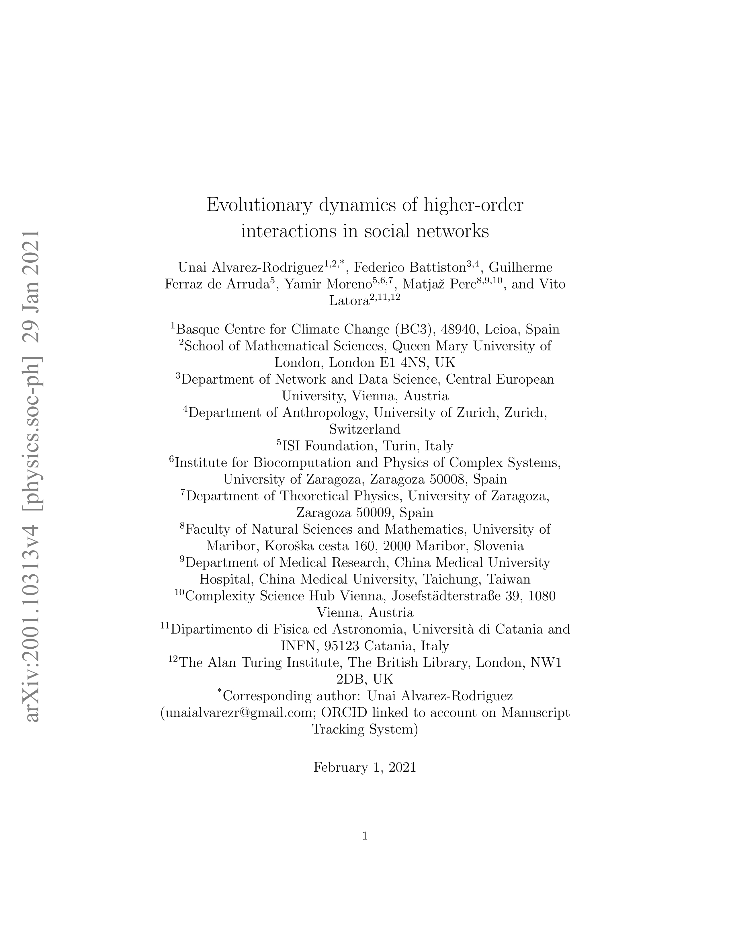 Evolutionary dynamics of higher-order interactions in social networks