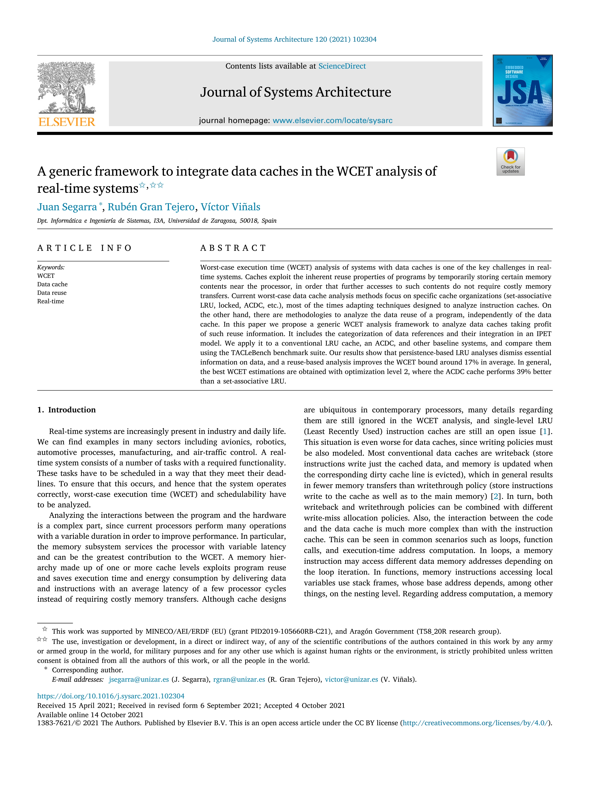 A generic framework to integrate data caches in the WCET analysis of real-time systems