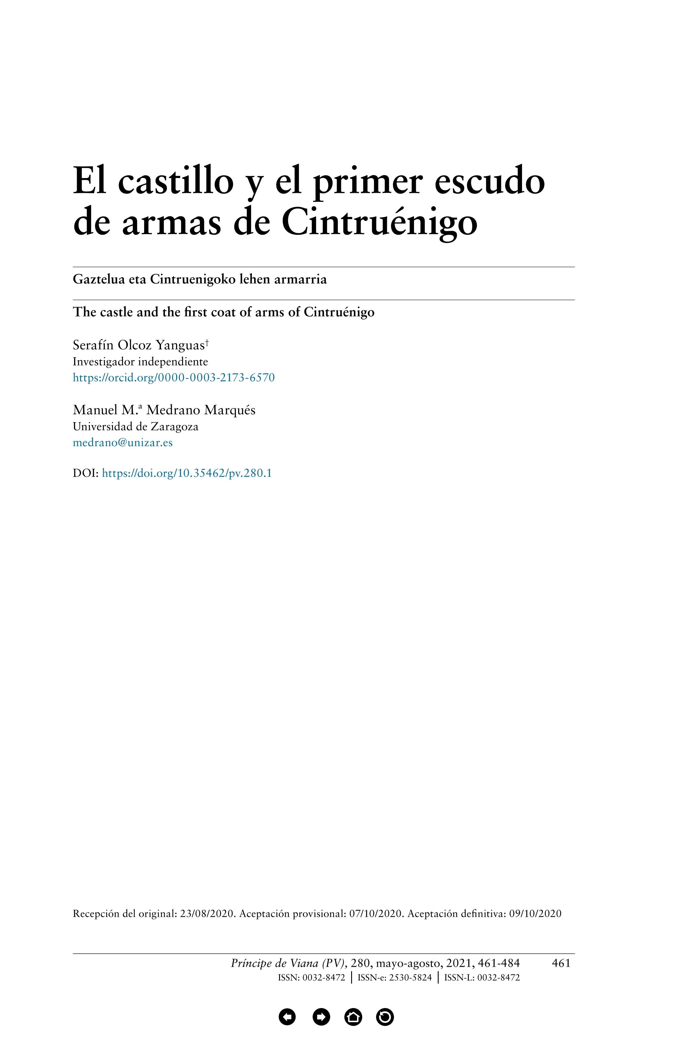 El castillo y el primer escudo de armas de Cintruénigo