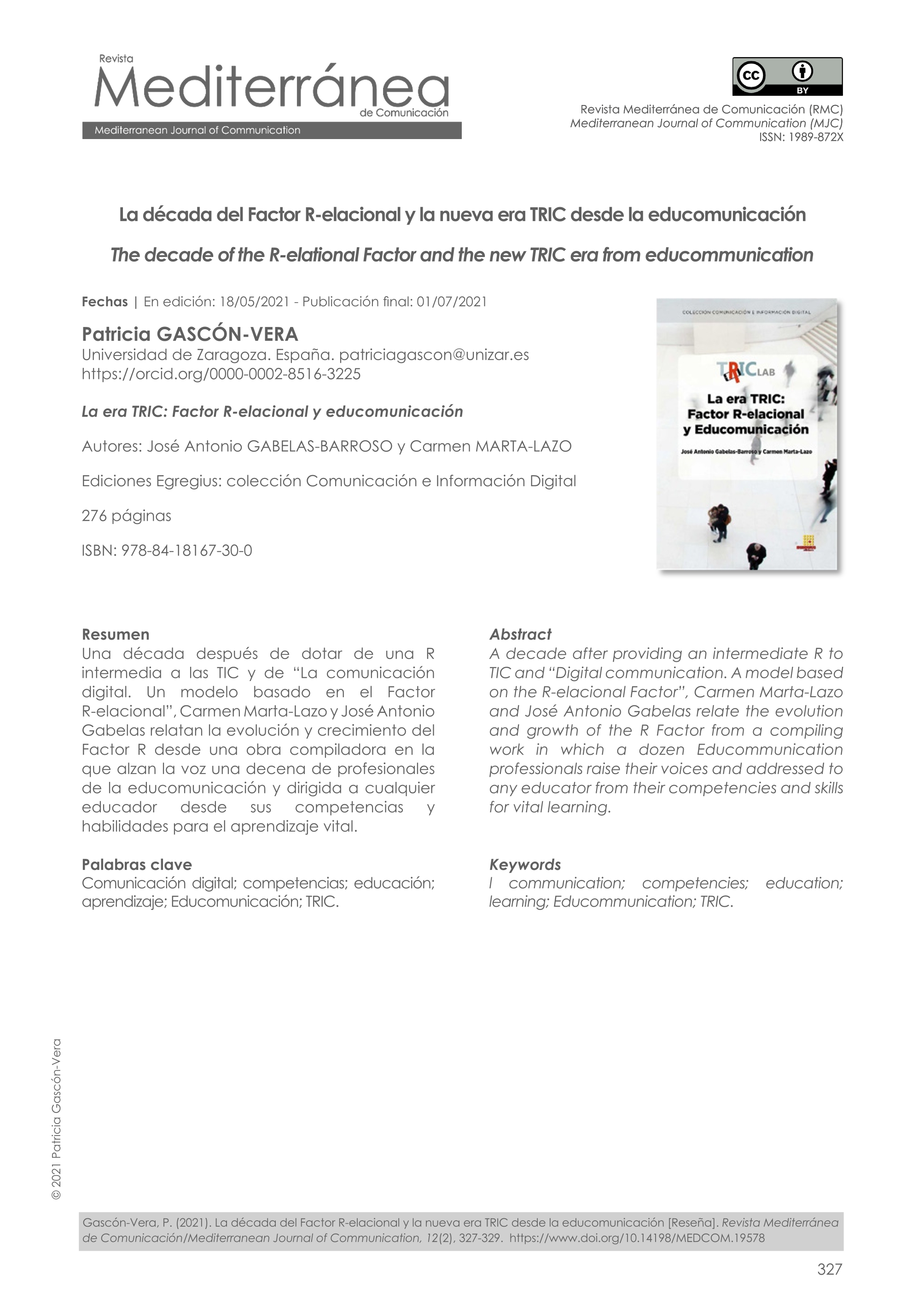 La década del Factor R-elacional y la nueva era TRIC desde la educomunicación [Reseña]