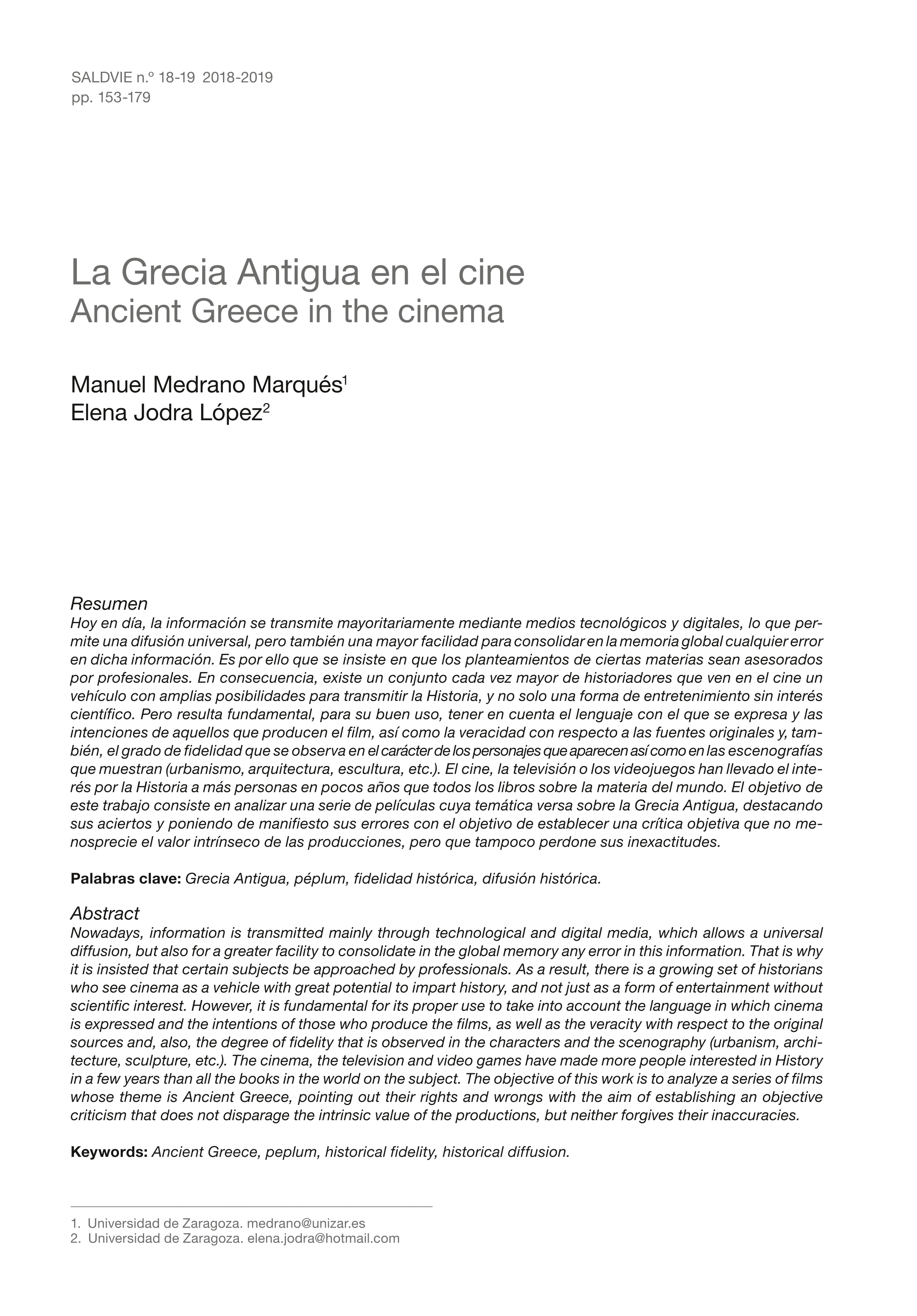 La Grecia Antigua en el cine