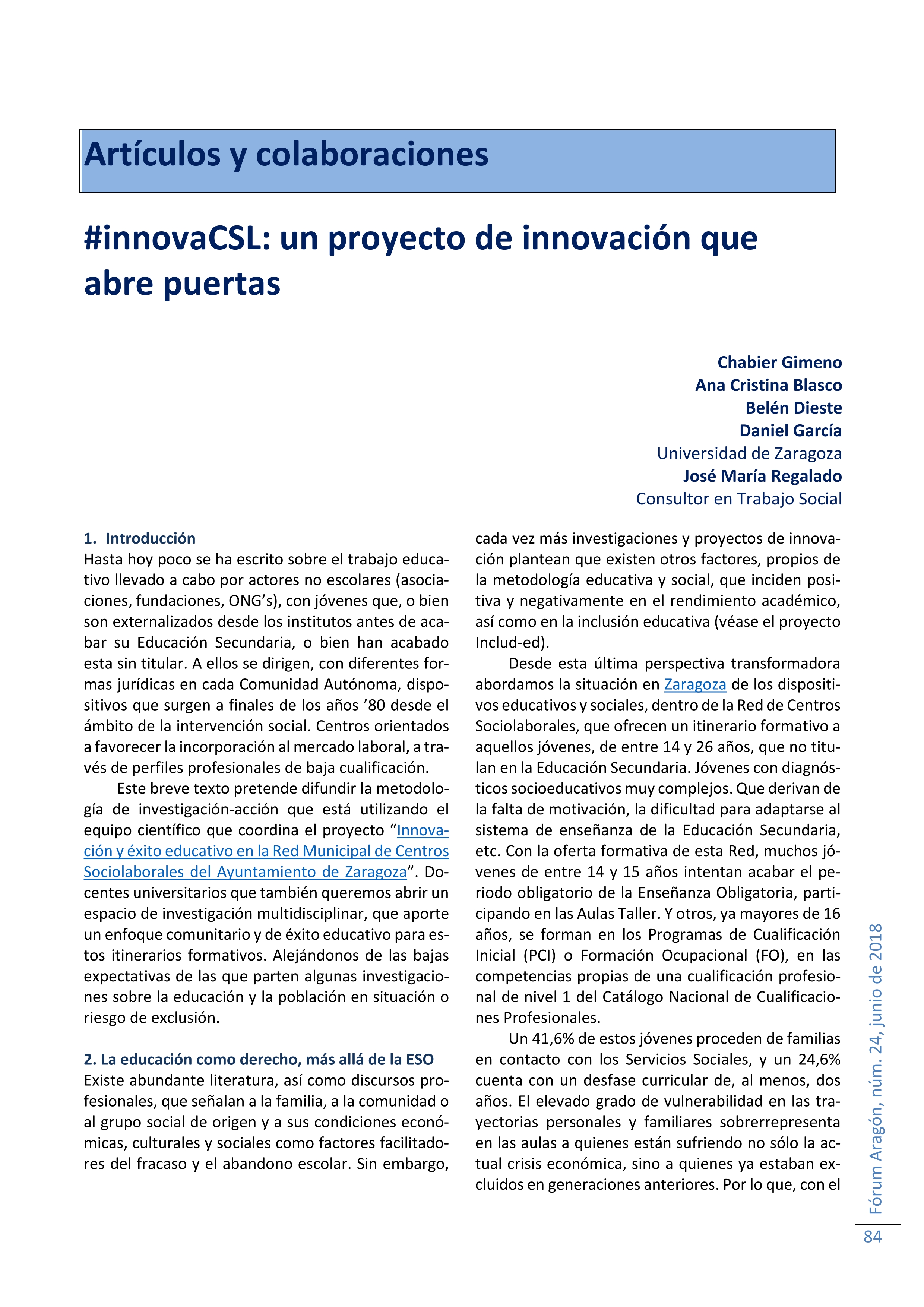 #innovaCSL: un proyecto de innovación que abre puertas