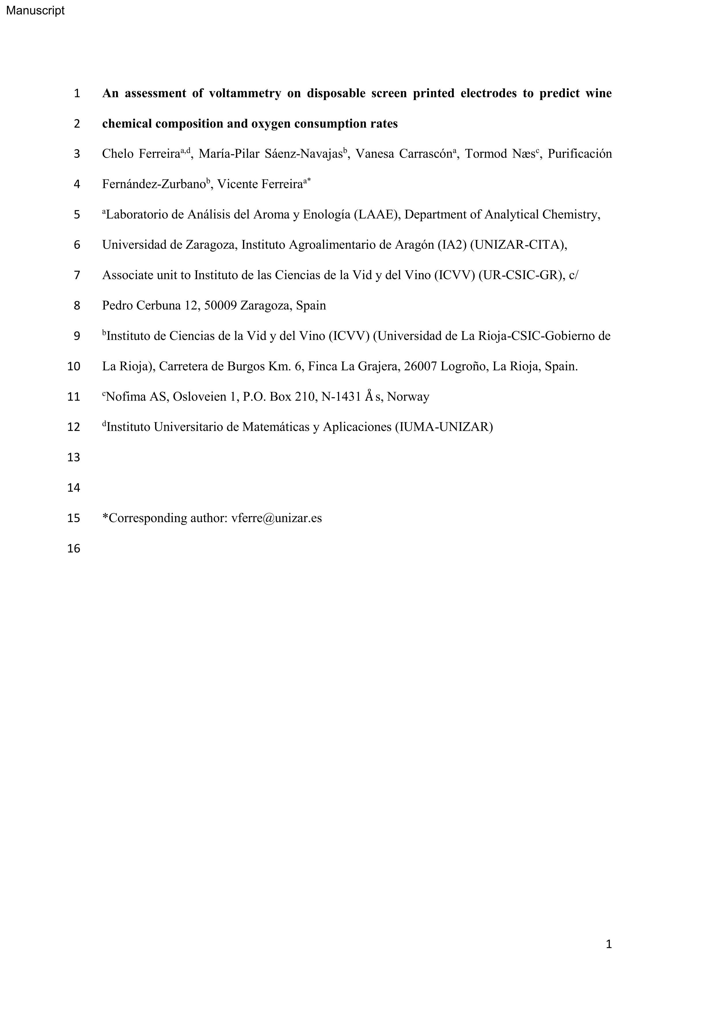 An assessment of voltammetry on disposable screen printed electrodes to predict wine chemical composition and oxygen consumption rates