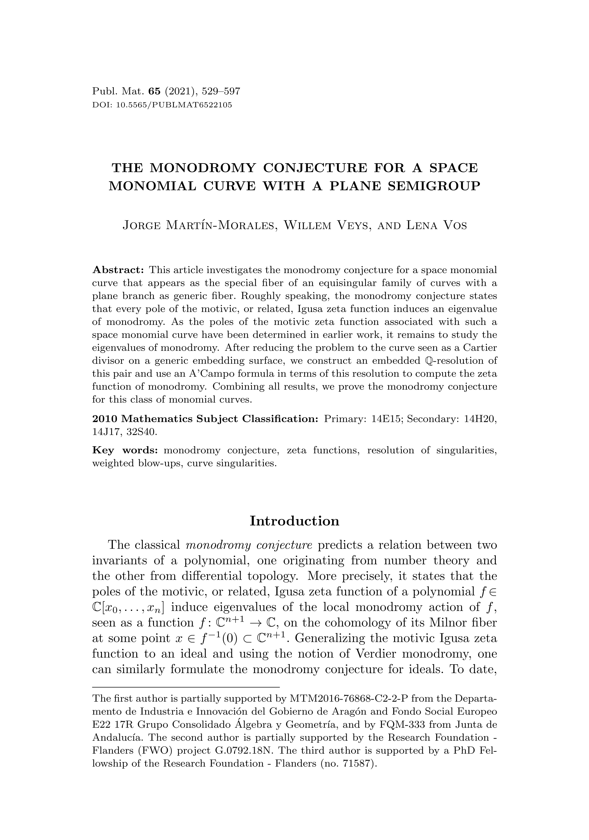 The monodromy conjecture for a space monomial curve with a plane semigroup