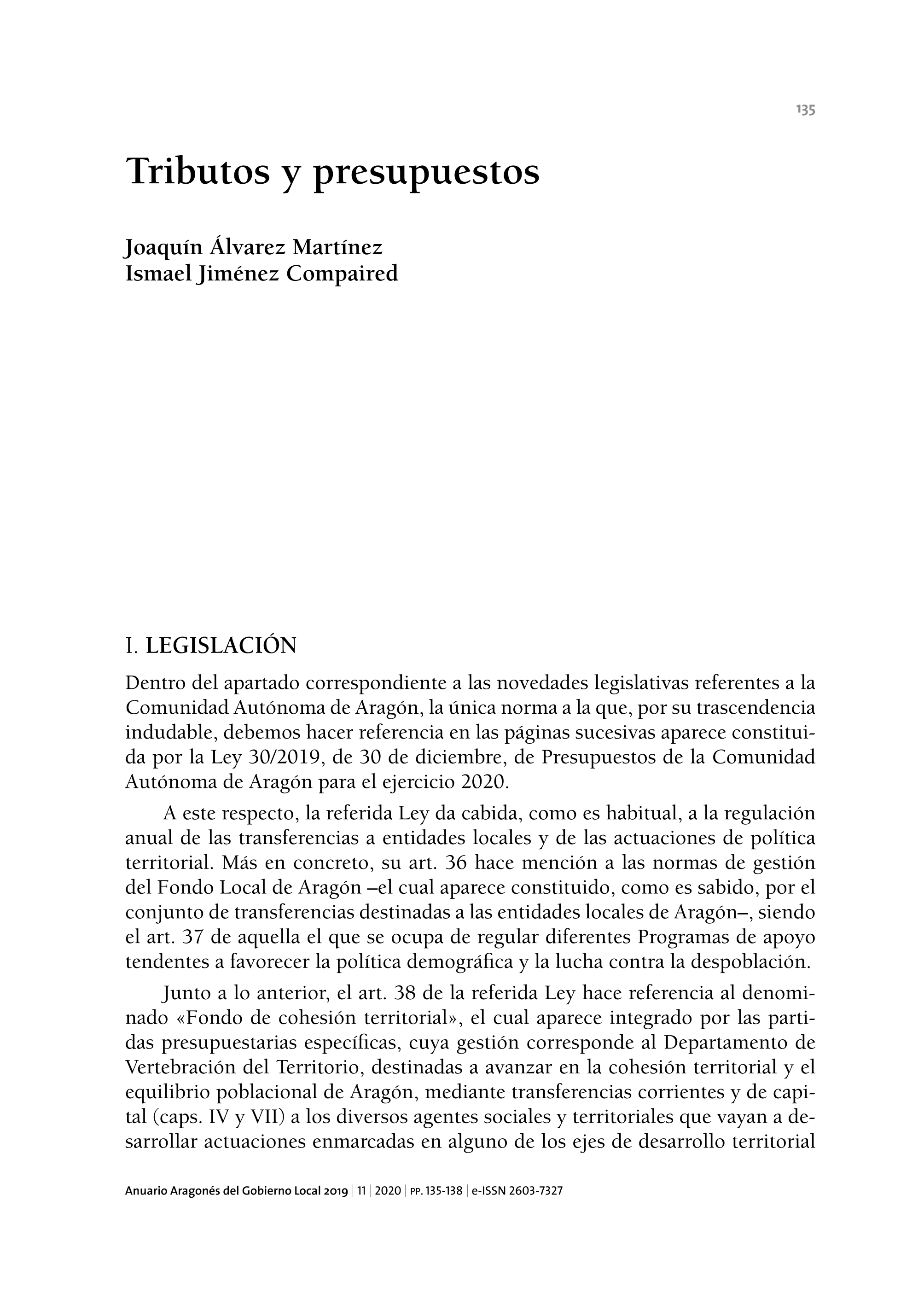 Tributos y presupuestos