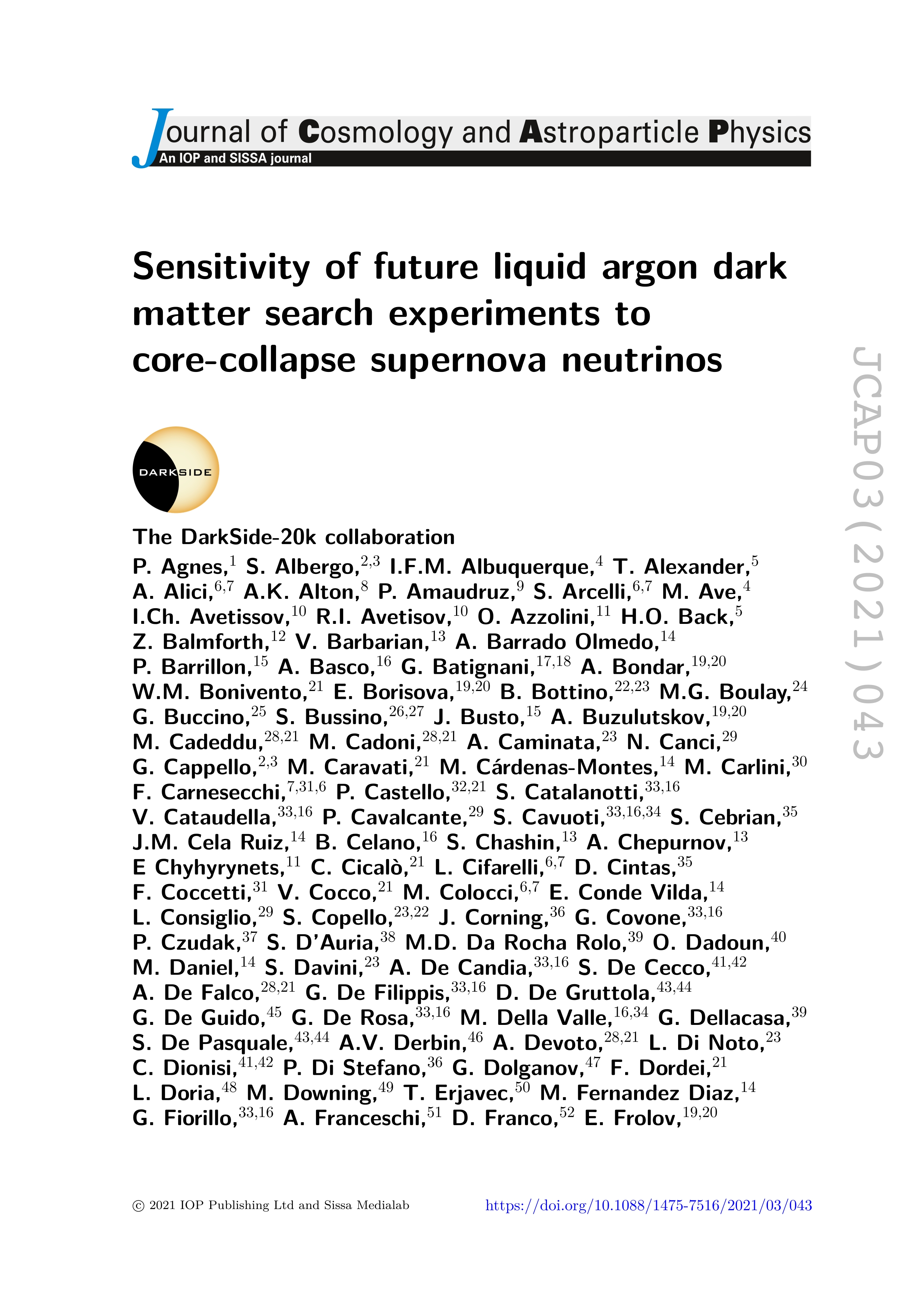 Sensitivity of  future  liquid argon dark matter search experiments to core-collapse supernova neutrinos