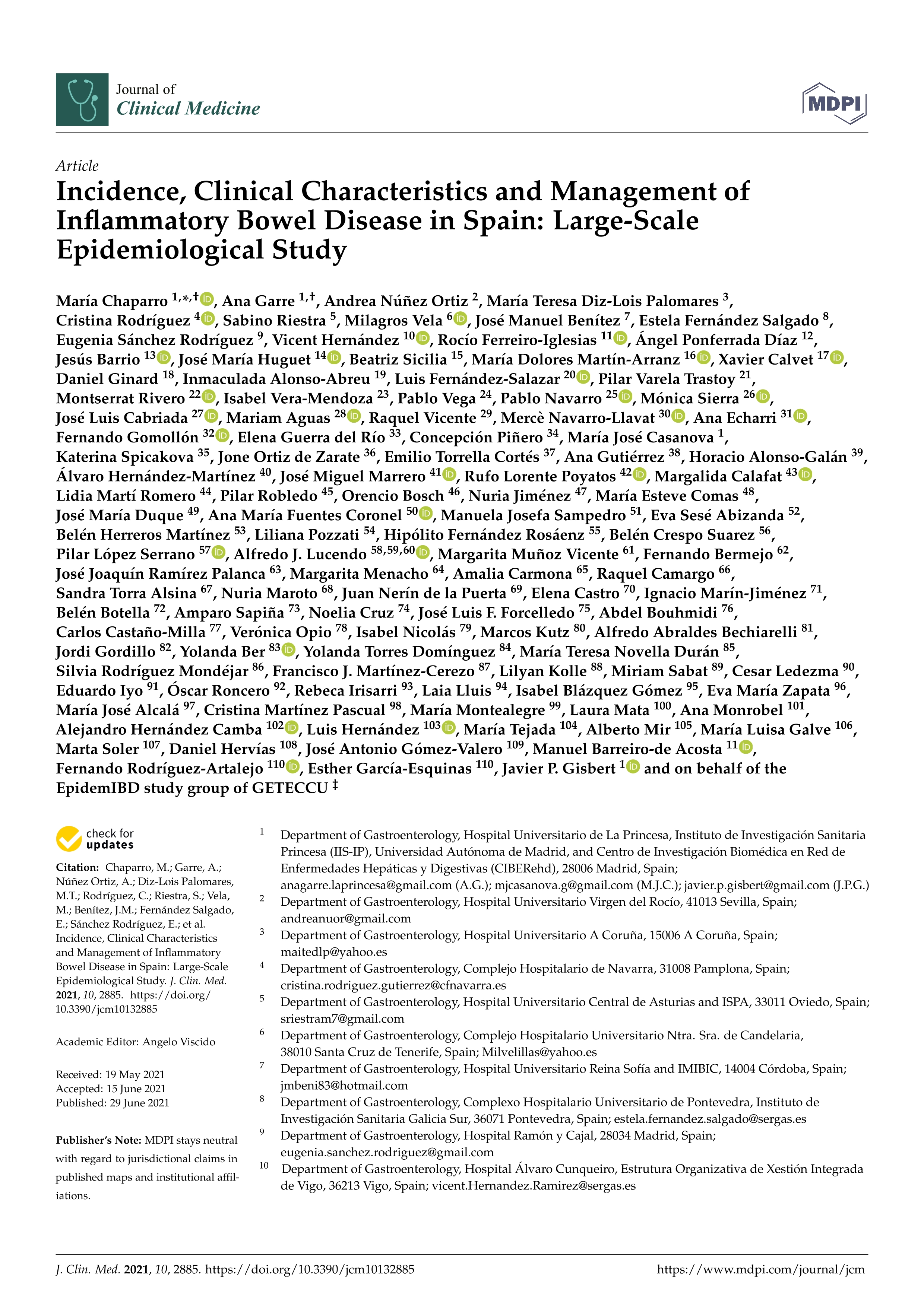 Incidence, clinical characteristics and management of inflammatory bowel disease in Spain: large-scale epidemiological study