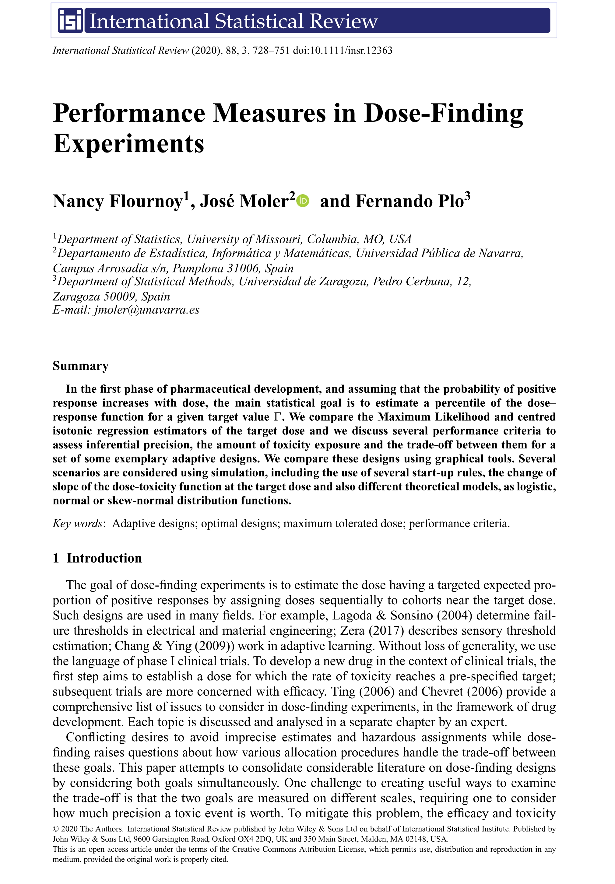 Performance Measures in Dose-Finding Experiments