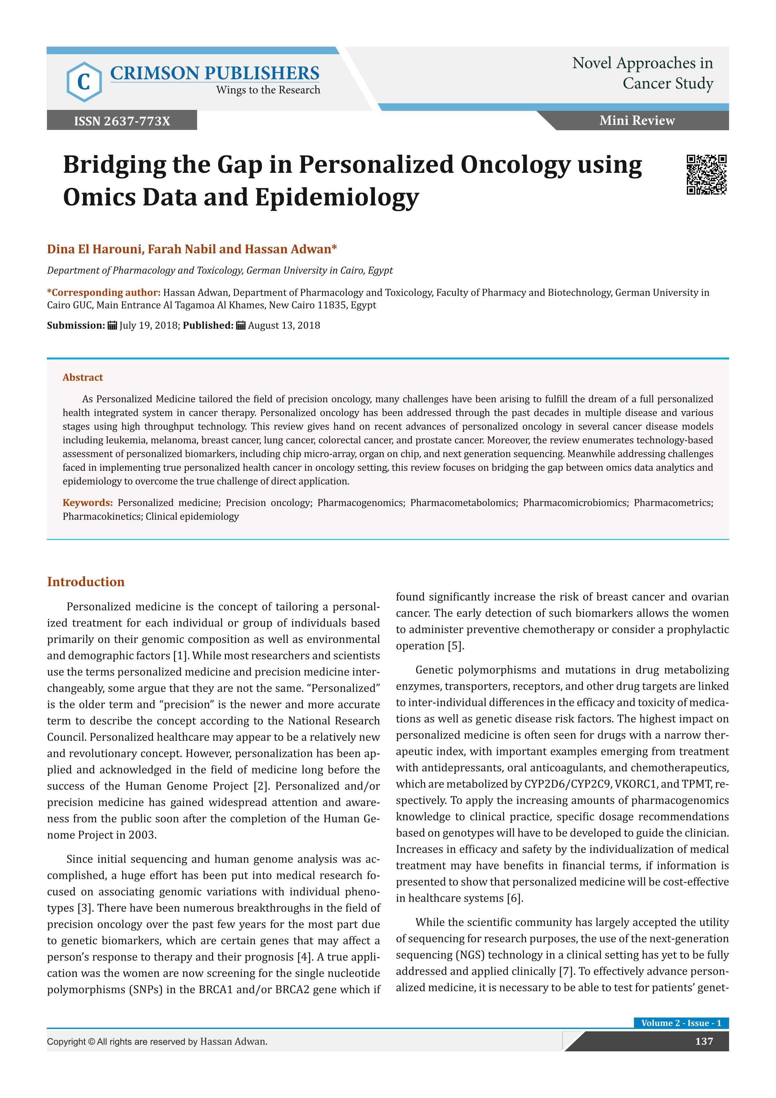 Bridging the Gap in Personalized Oncology using Omics Data and Epidemiology