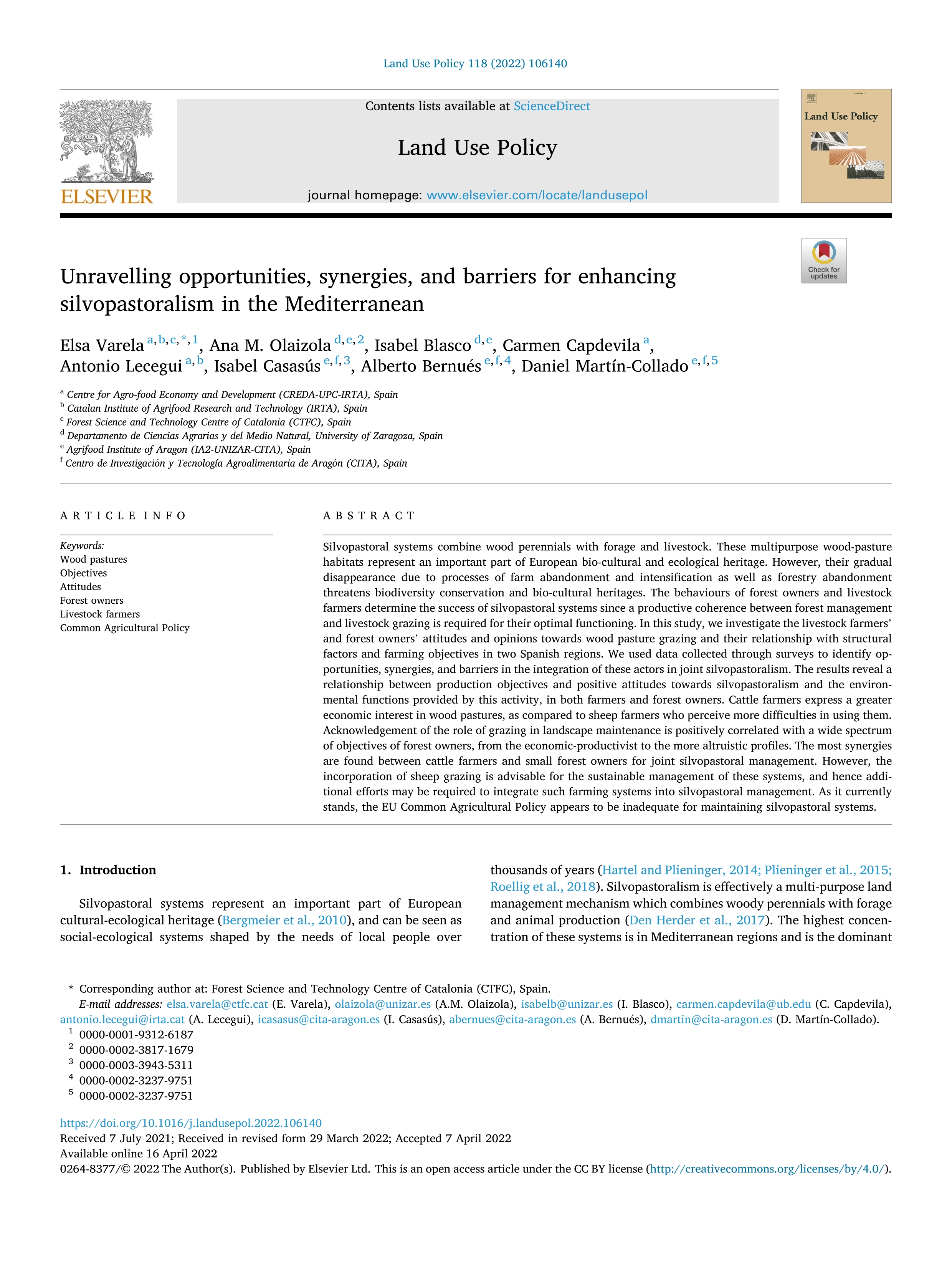 Unravelling opportunities, synergies, and barriers for enhancing silvopastoralism in the Mediterranean