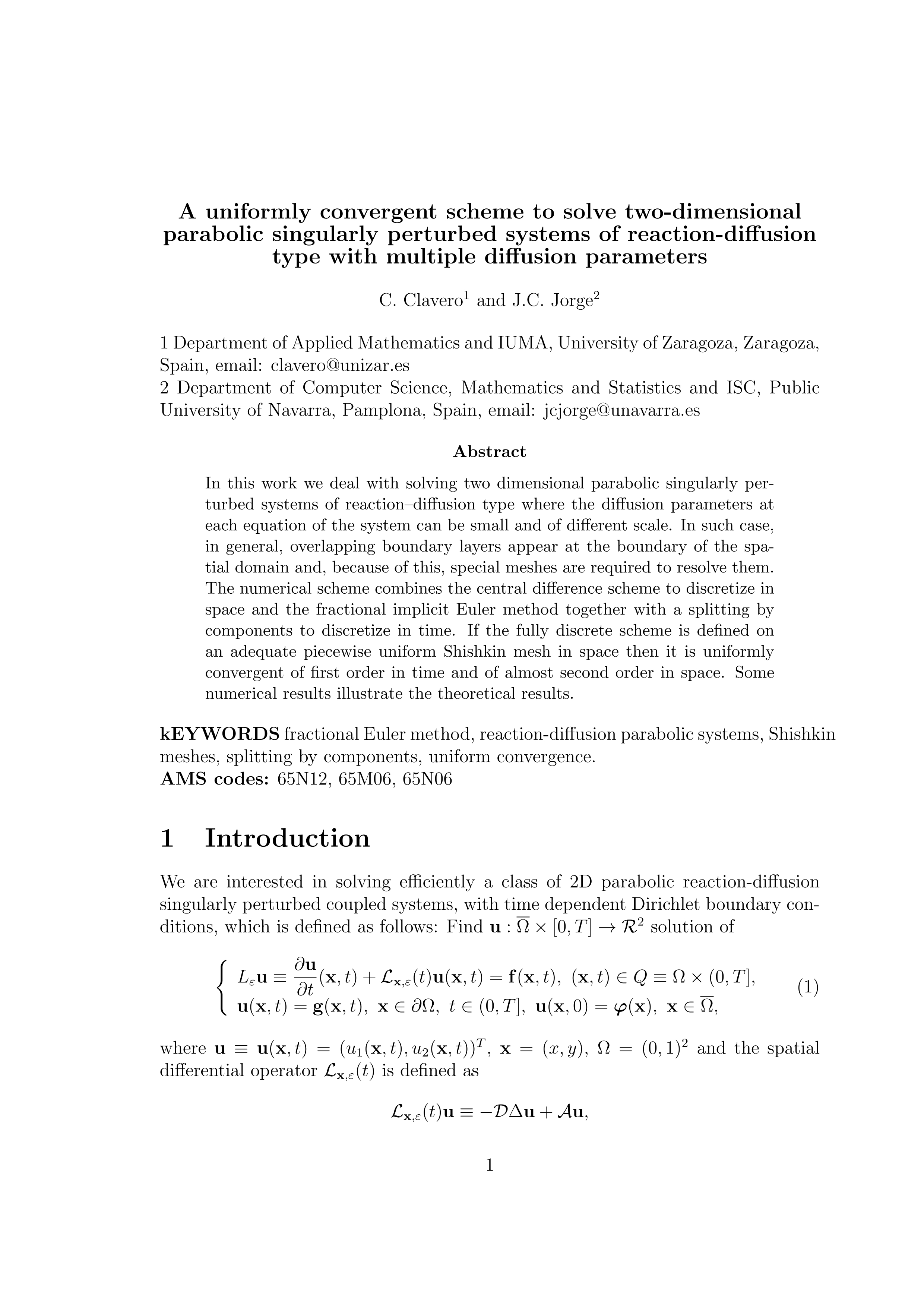 A uniformly convergent scheme to solve two-dimensional parabolic singularly perturbed systems of reaction-diffusion type with multiple diffusion parameters