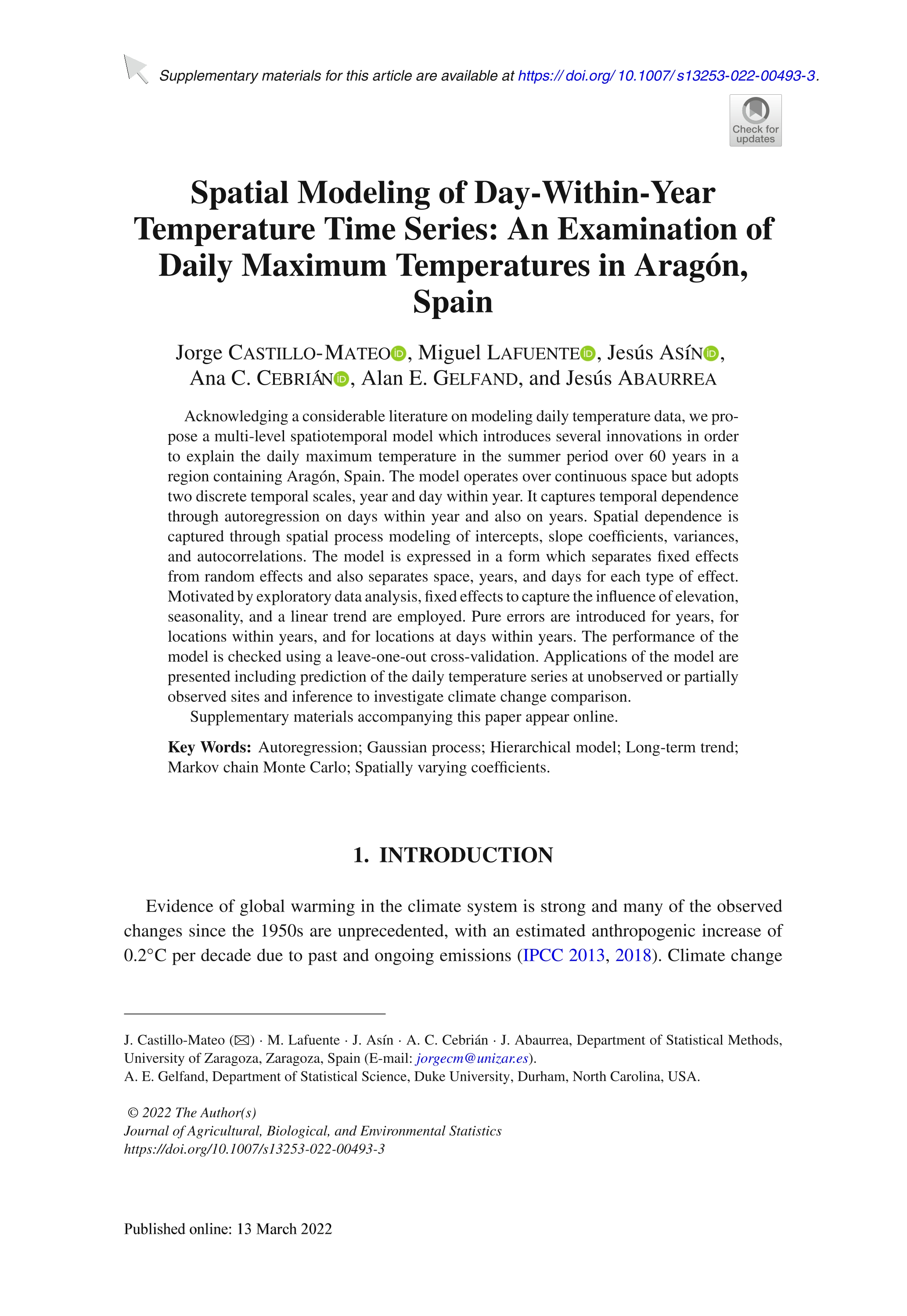 Spatial Modeling of Day-Within-Year Temperature Time Series: An Examination of Daily Maximum Temperatures in Aragon, Spain