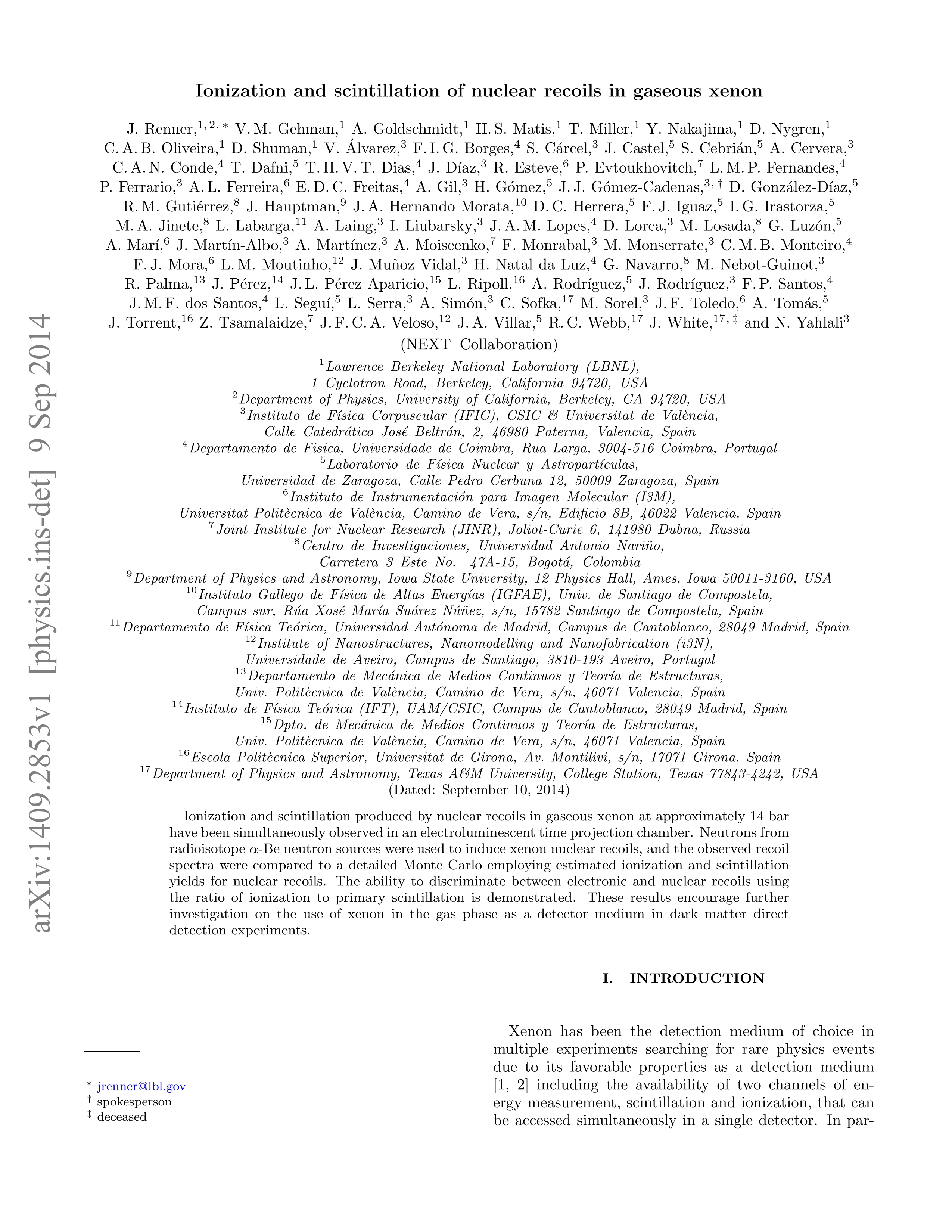 Ionization and scintillation of nuclear recoils in gaseous xenon