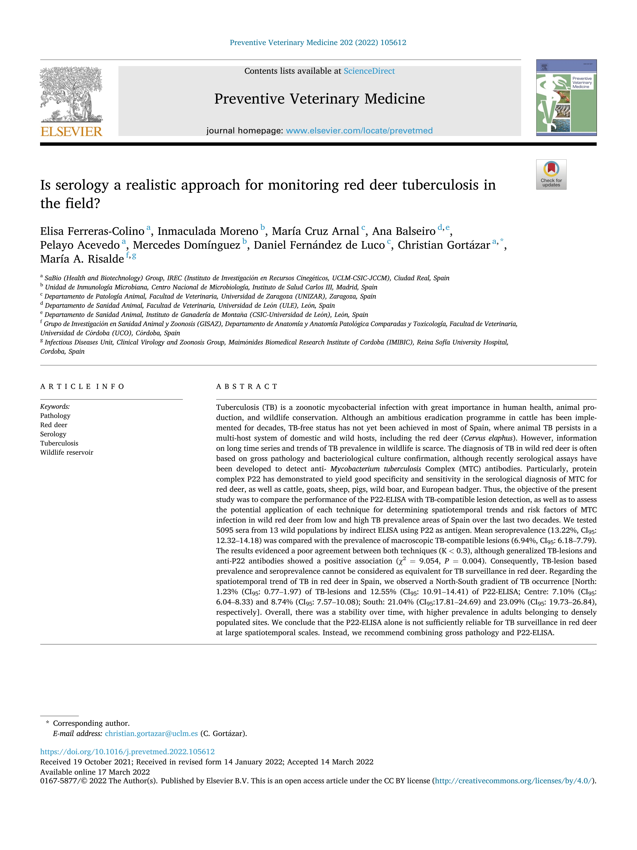 Is serology a realistic approach for monitoring red deer tuberculosis in the field?