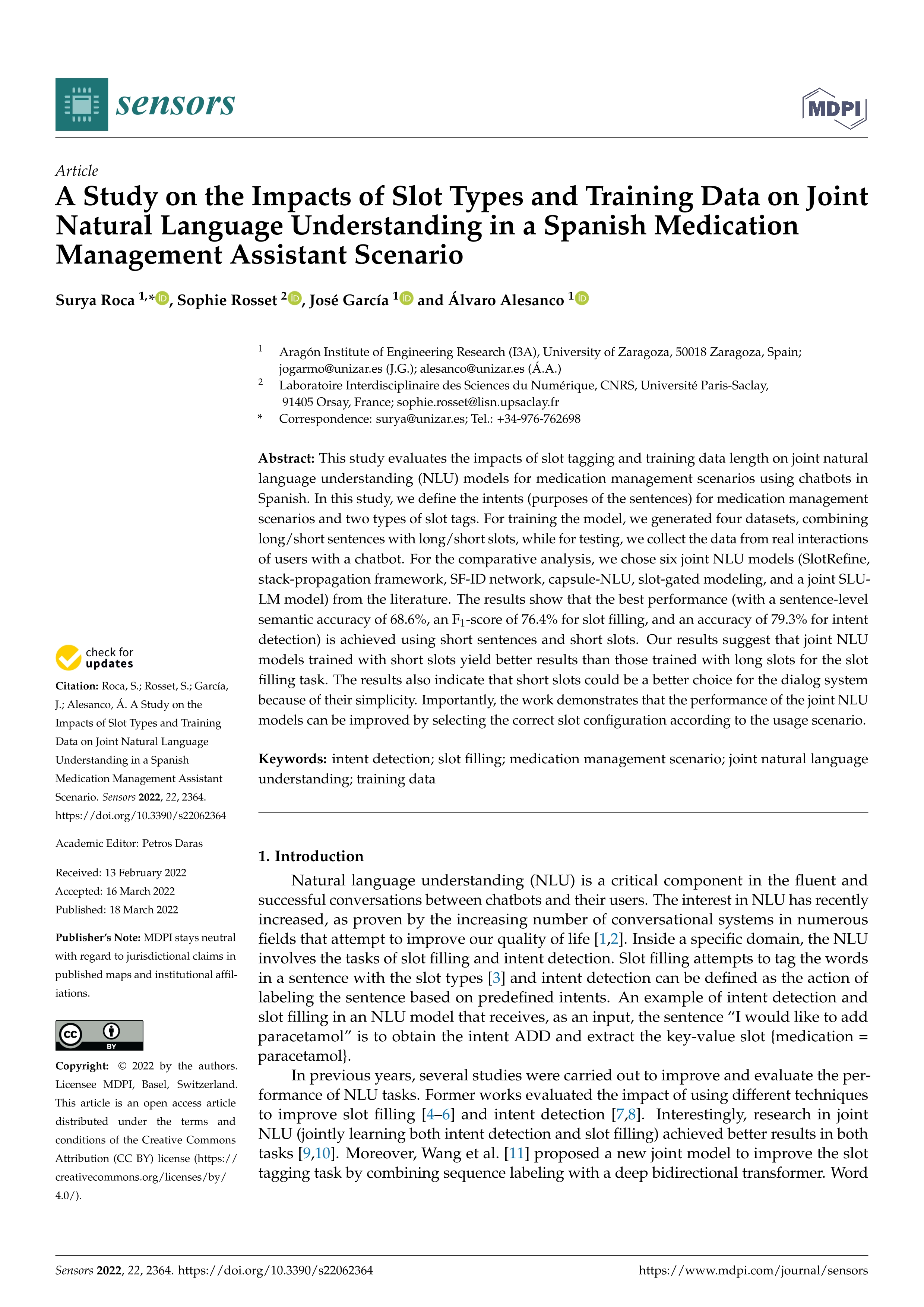 A Study on the Impacts of Slot Types and Training Data on Joint Natural Language Understanding in a Spanish Medication Management Assistant Scenario