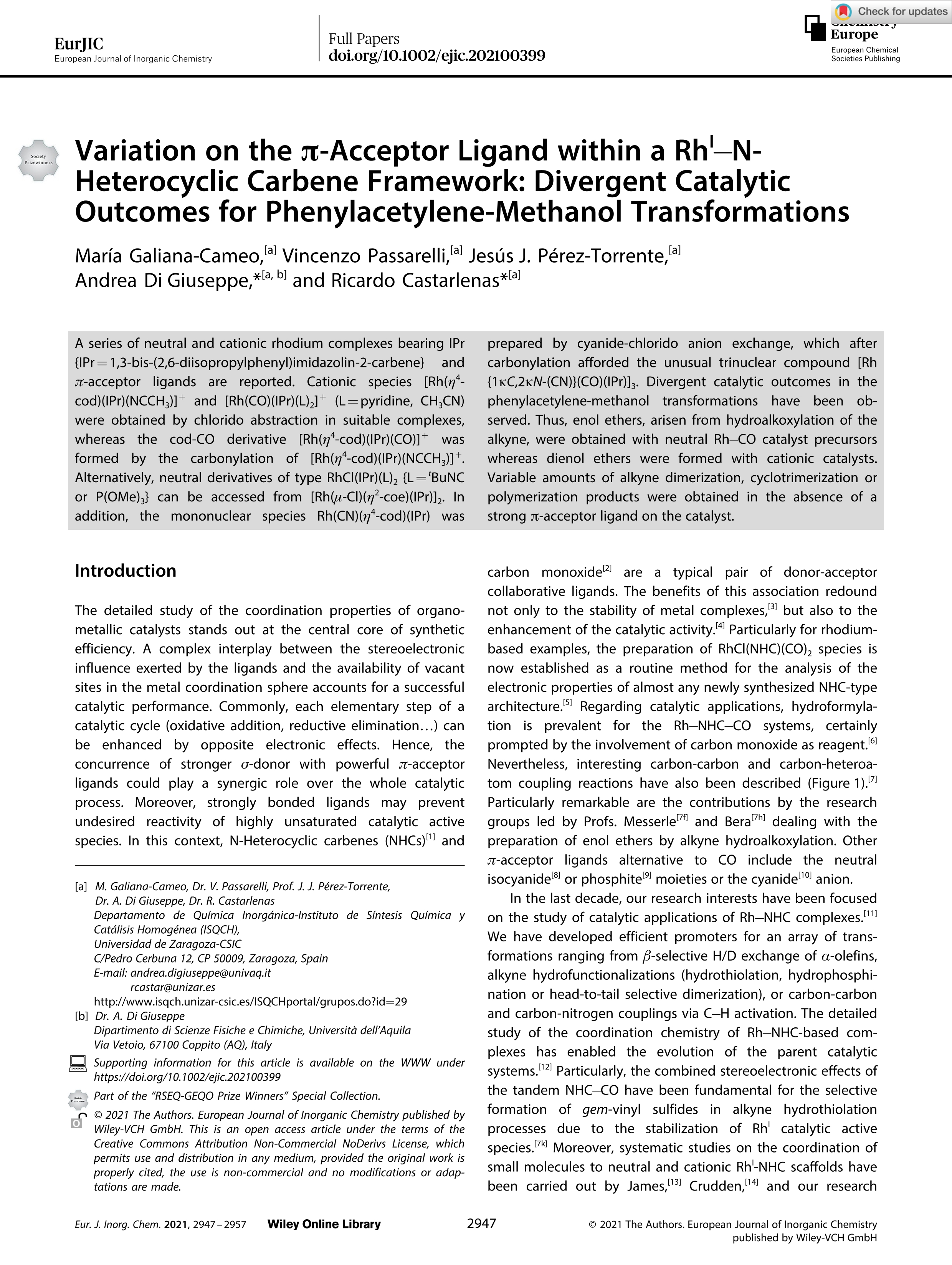 Variation on the p-acceptor ligand within a Rhi-N-Heterocyclic carbene framework: divergent catalytic outcomes for phenylacetylene-methanol transformations