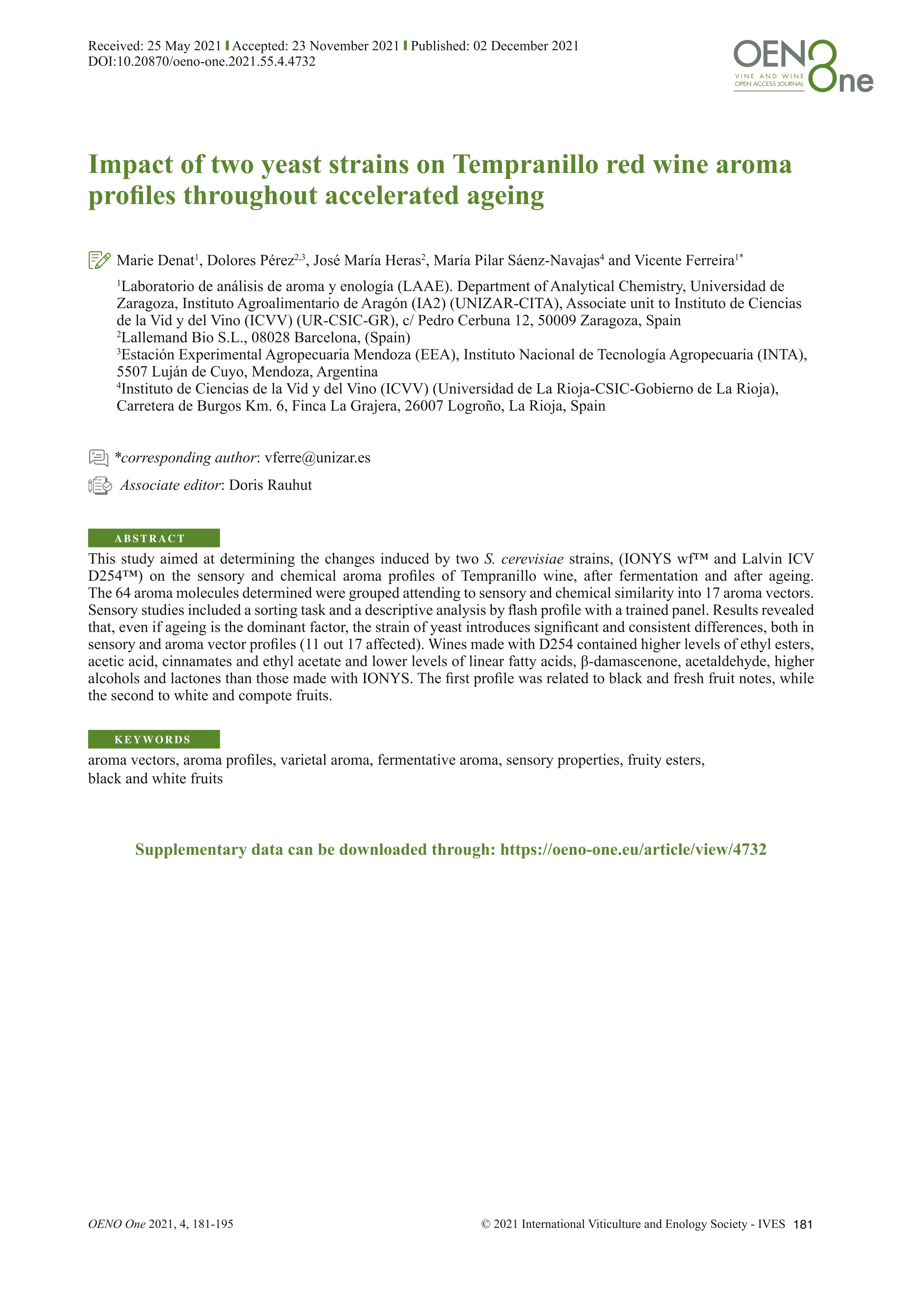 Impact of two yeast strains on tempranillo red wine aroma profiles throughout accelerated ageing