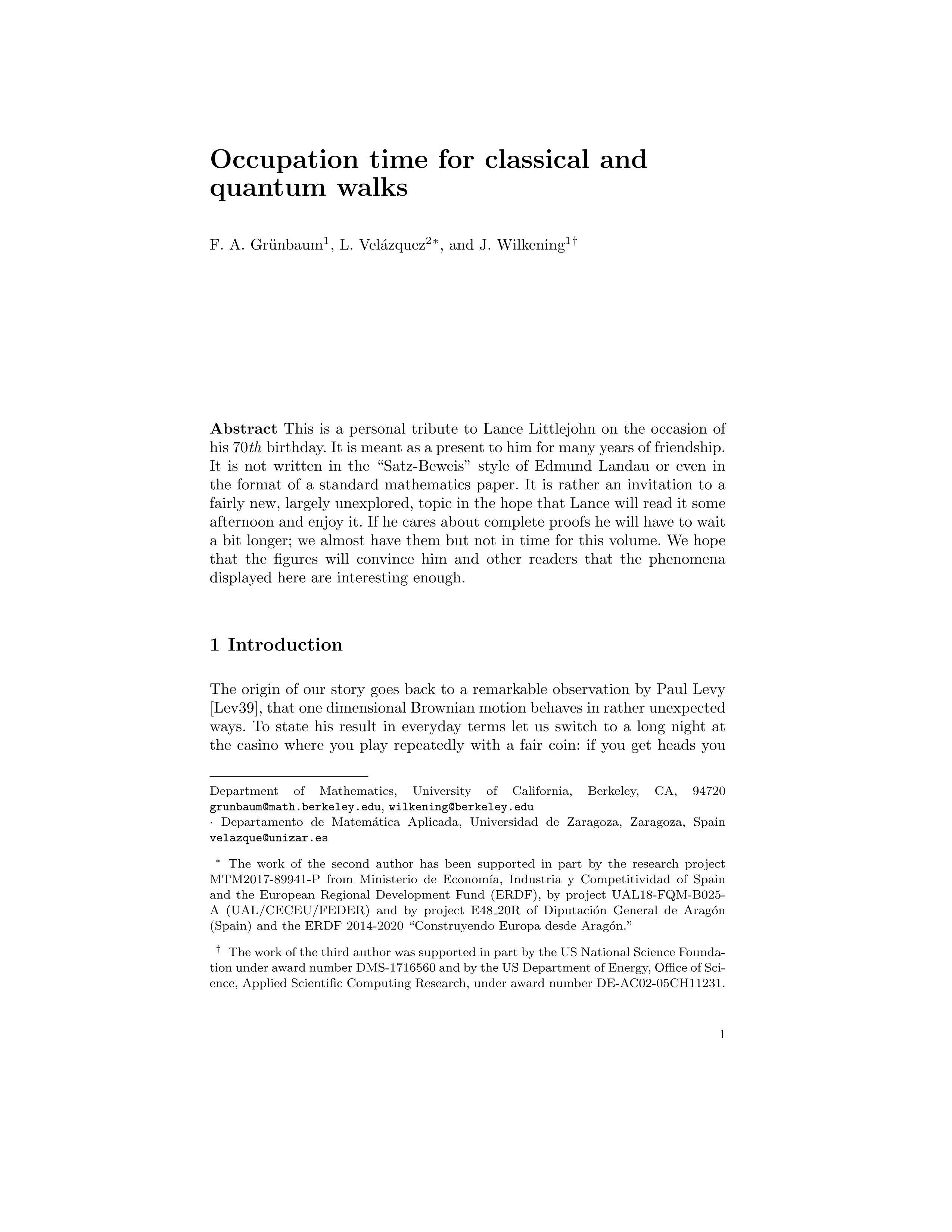 Occupation Time for Classical and Quantum Walks
