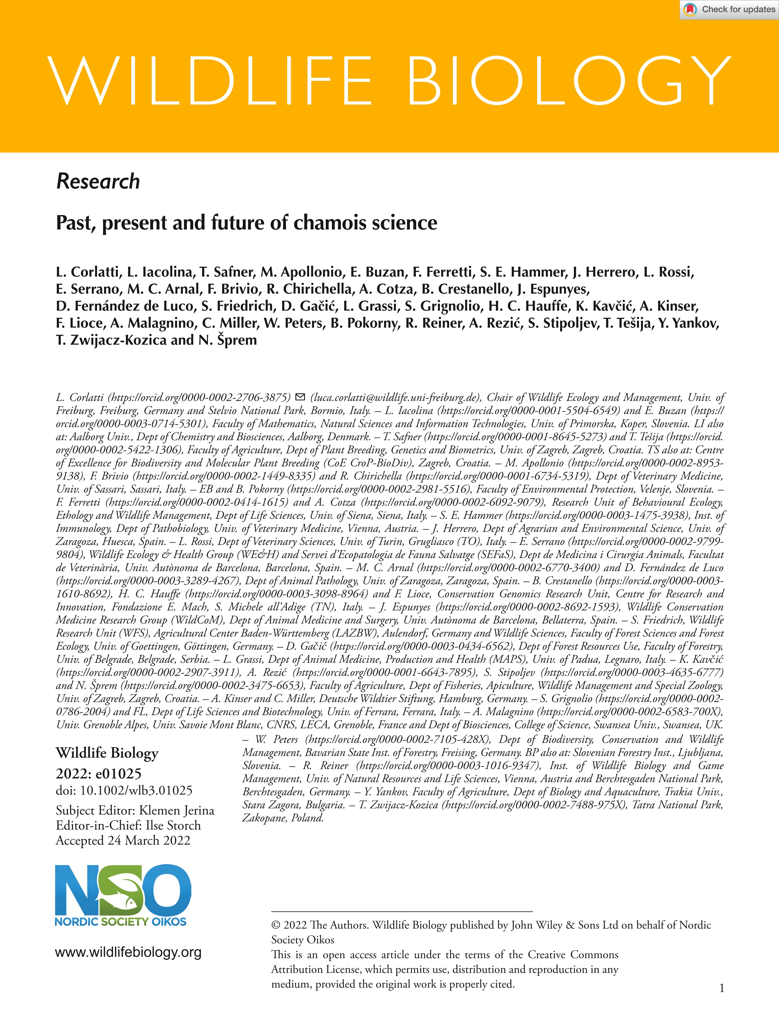 Past, present and future of chamois science