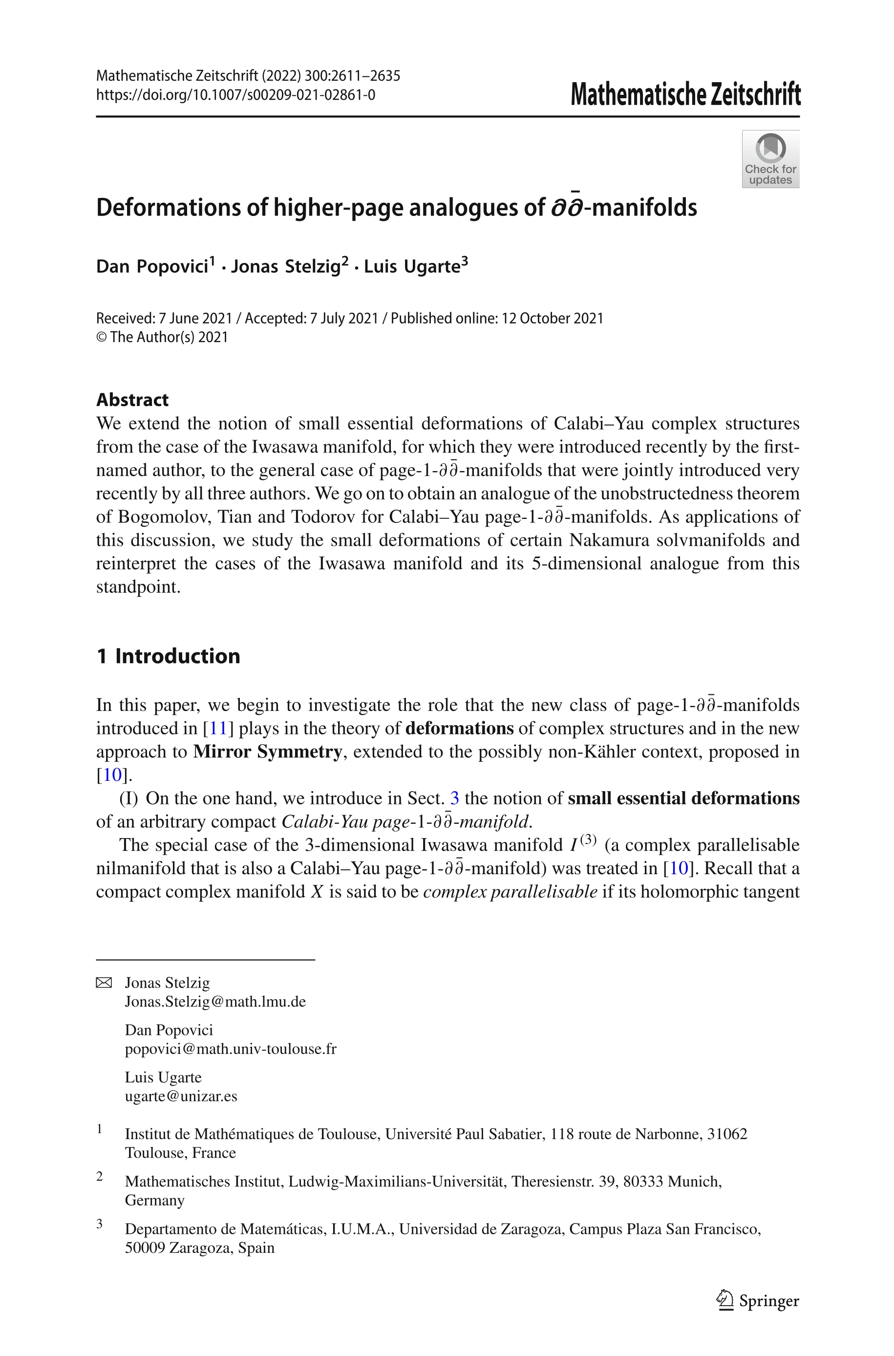 Deformations of higher-page analogues of ¿¿¯-manifolds